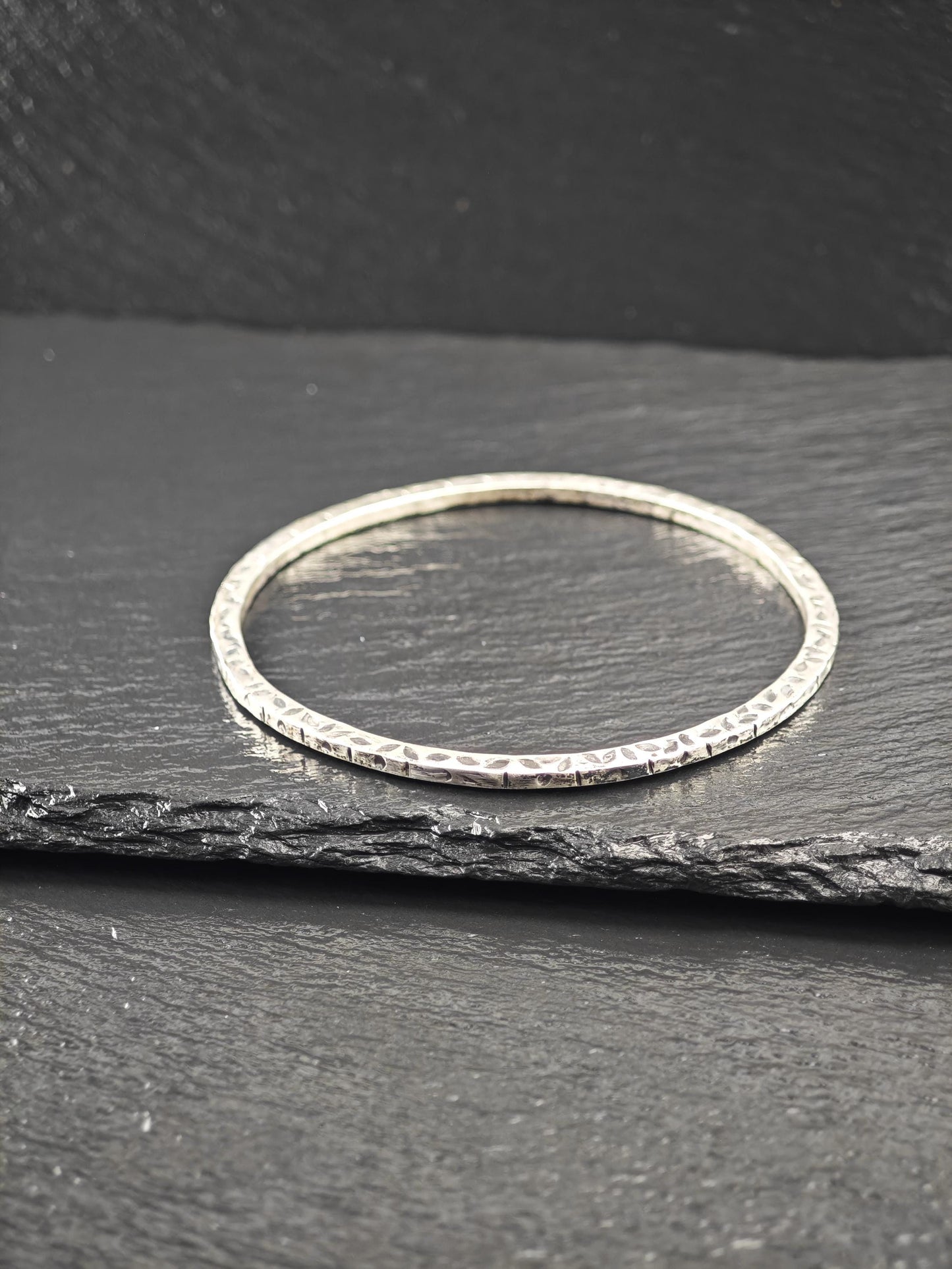 Stackable Foreign Brutalist, Bangle Bracelet Sterling Silver