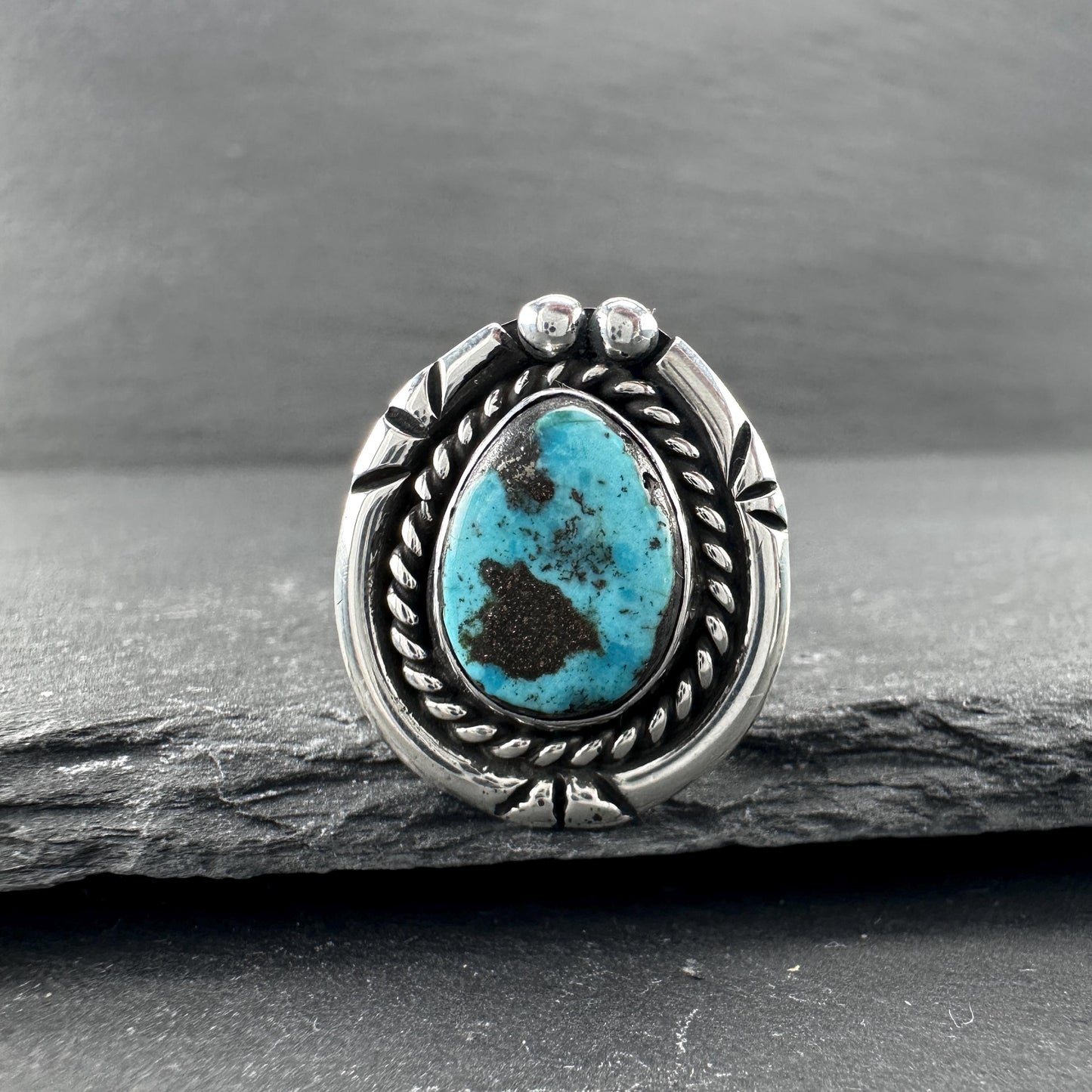 Vintage Native American Turquoise Ring Sterling Silver