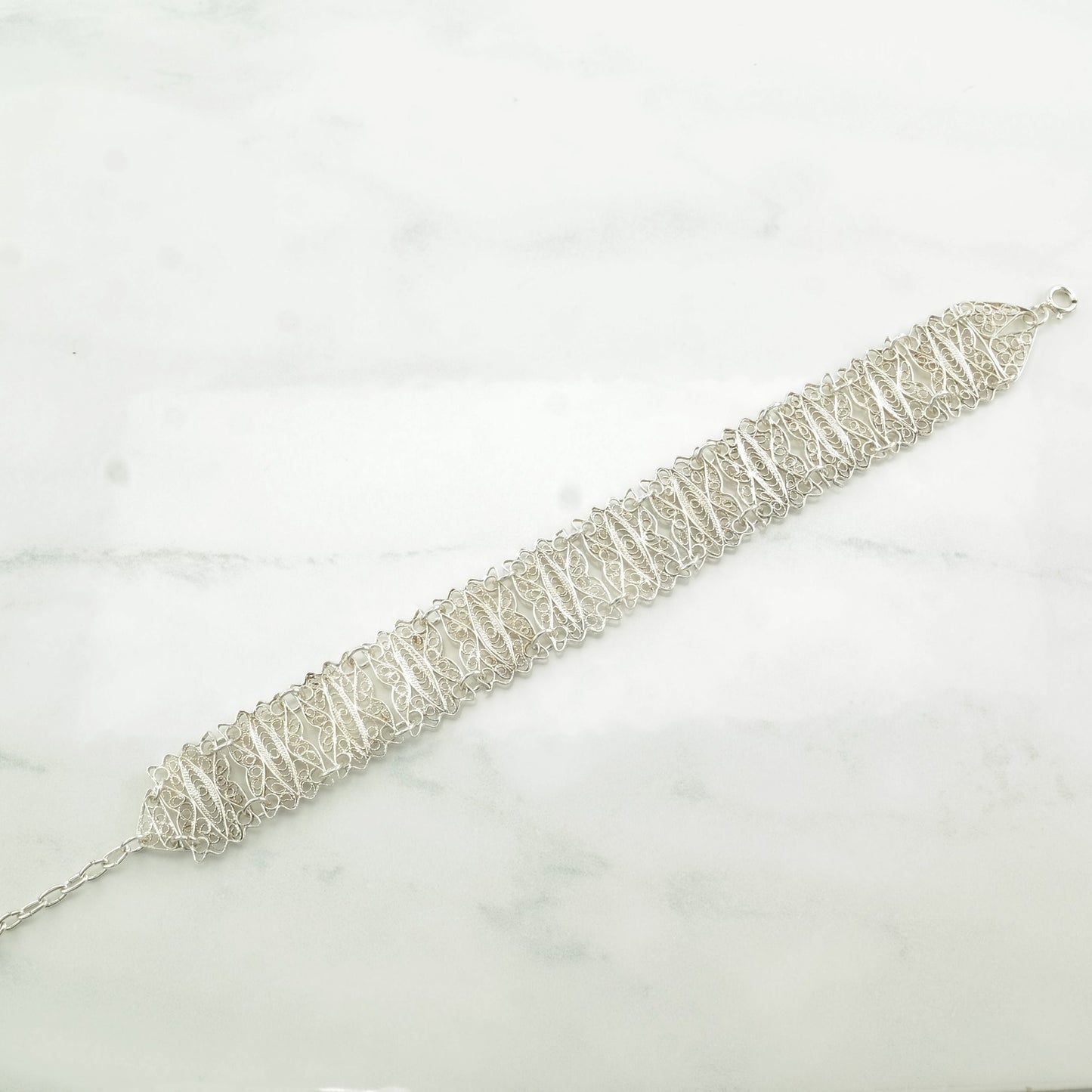 Choice of Vintage Sterling Silver Link Bracelets Filigree