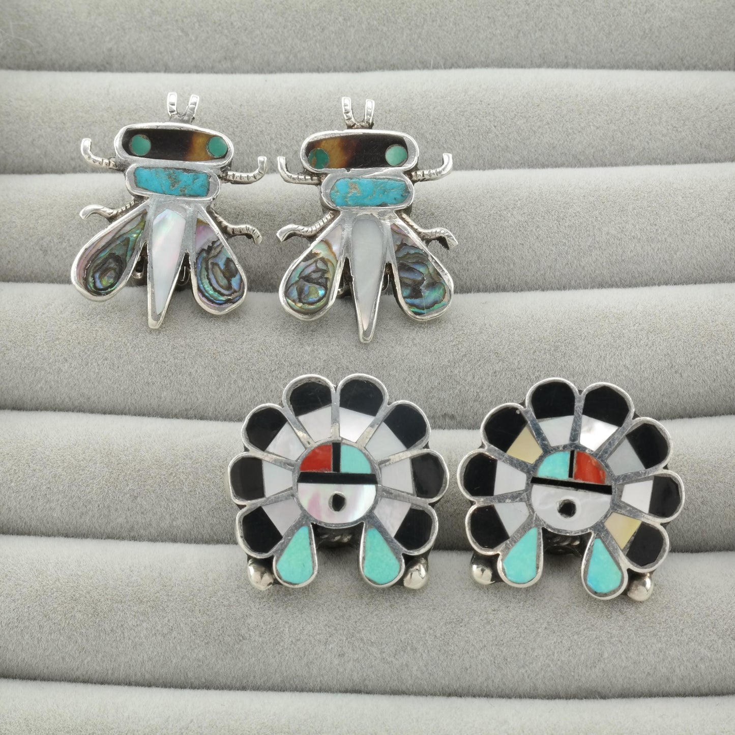 Choice of Vintage Native American Sterling Silver Clip On Earrings