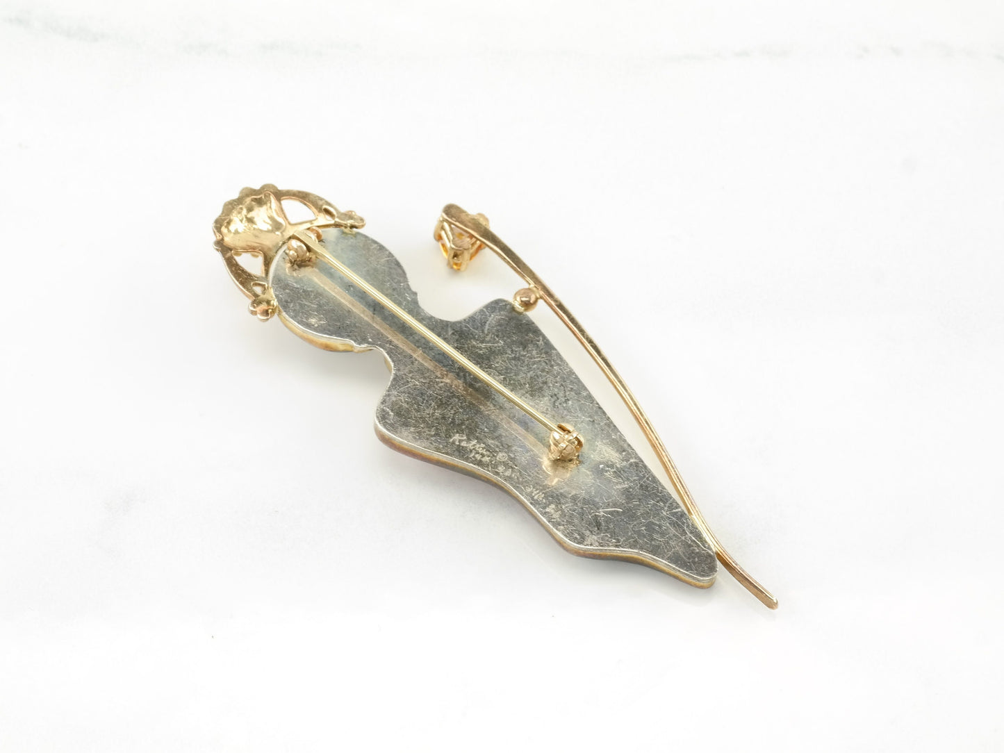Katrin Wolf Brooch Enamel Citrine Gold Goddess Sterling Silver