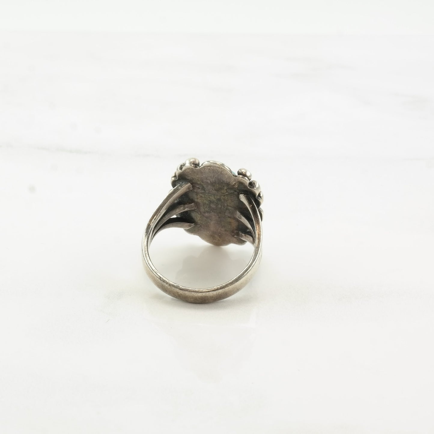 Vintage Fred Harvey Era Silver Ring Turquoise Sterling Size 6