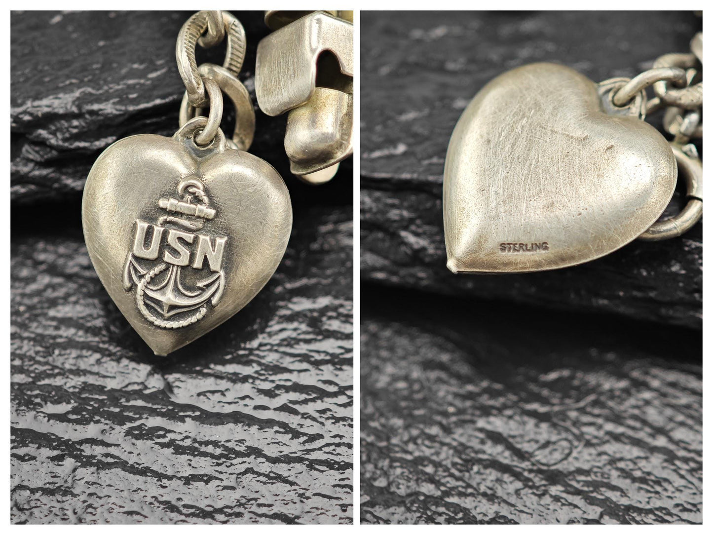 1950's Southwest Navy 23 Charm Bracelet Sterling Silver