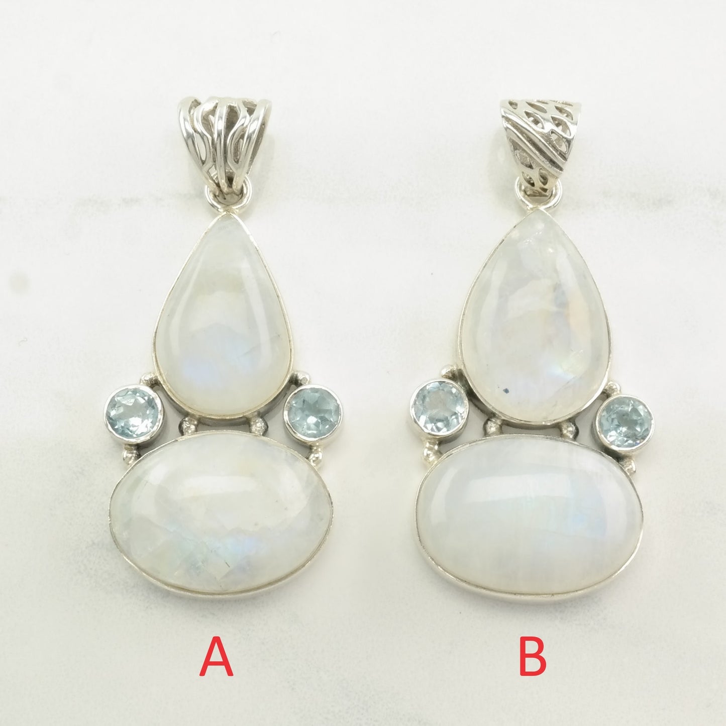 Choice of Vintage Moonstone, Topaz Sterling Silver Pendant