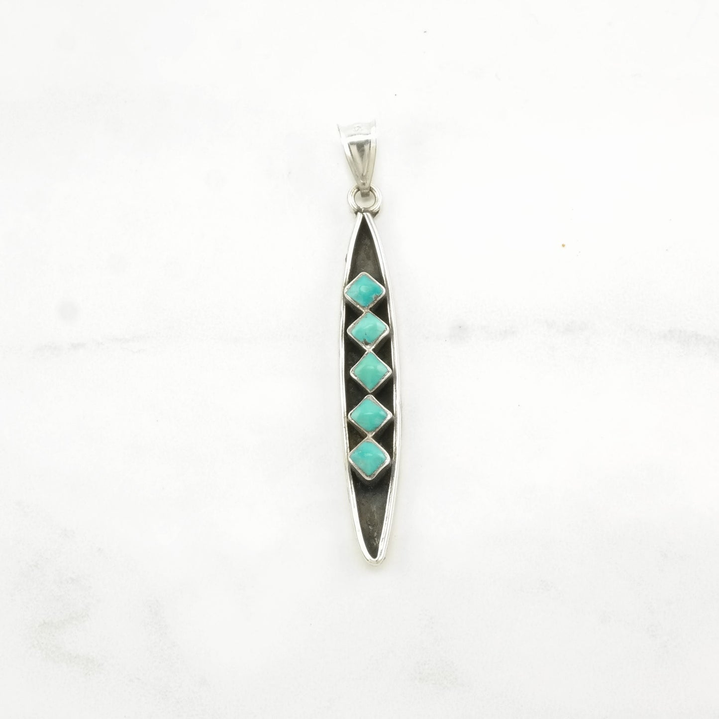 Choice of Vintage Turquoise, MOP Inlay Sterling Silver Pendant