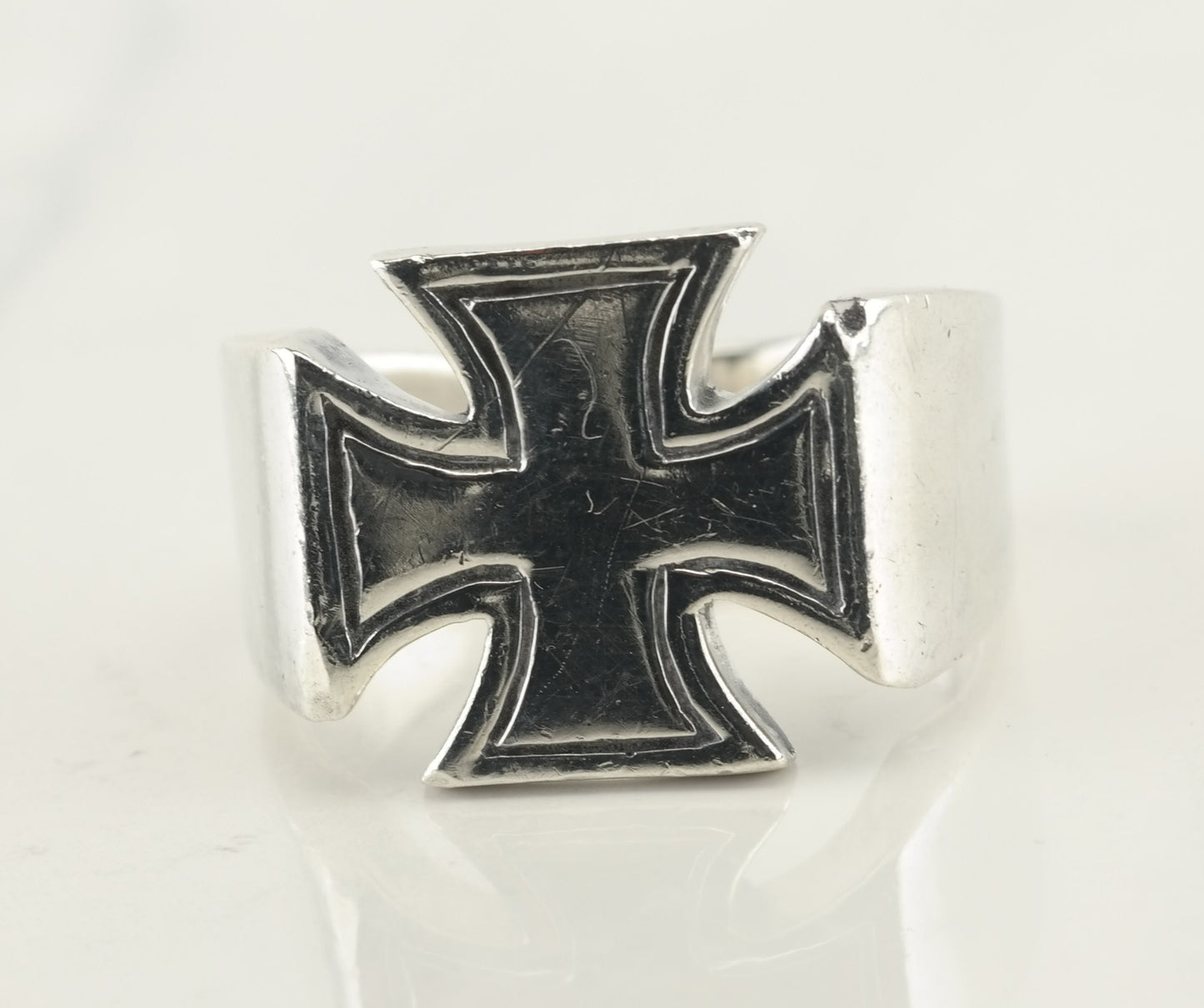 Vintage Sterling Silver Cross Ring Size 16