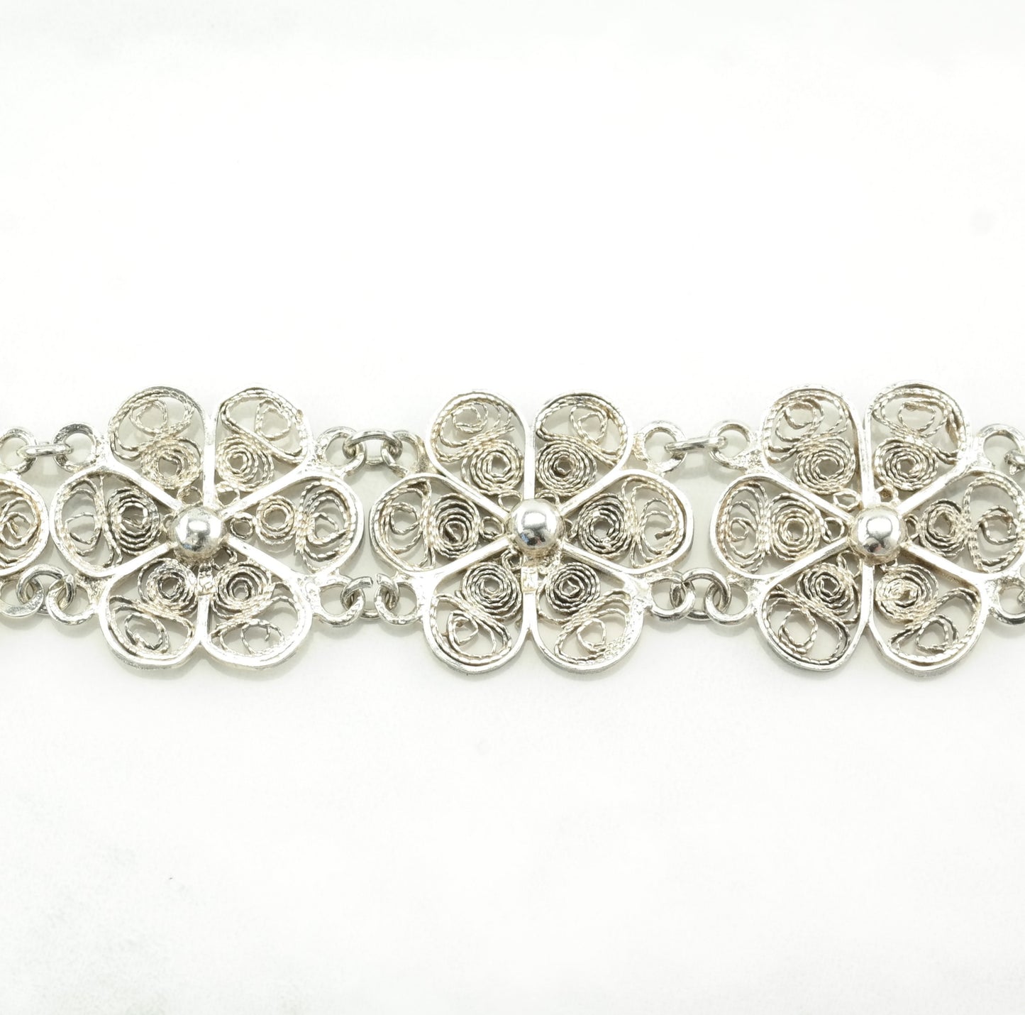 Choice of Vintage Sterling Silver Link Bracelets Filigree