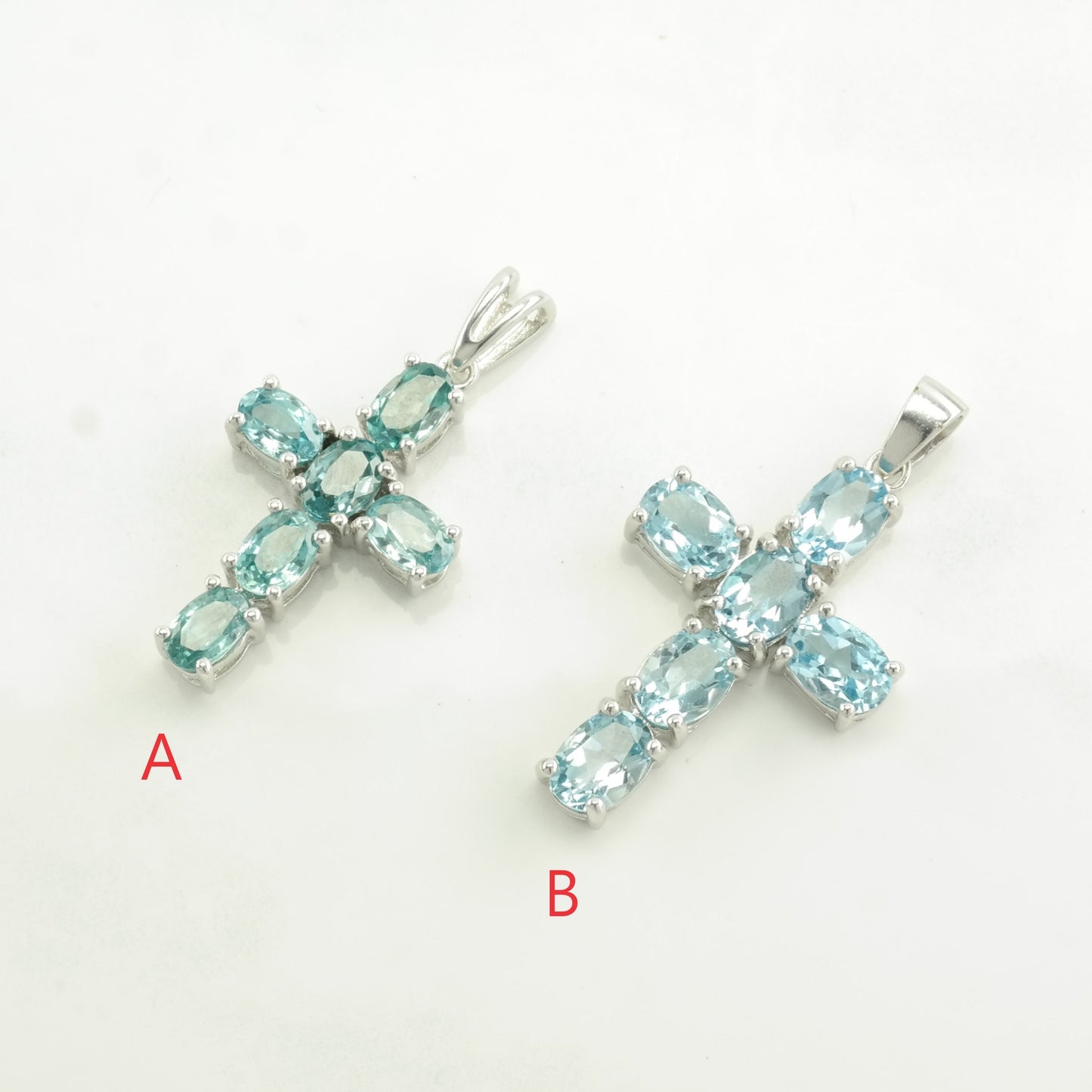 Choice of Vintage Topaz Cross Sterling Silver Pendant