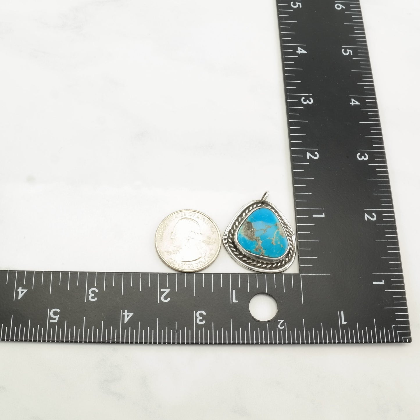 Vintage Native American Turquoise Sterling Silver Pendant