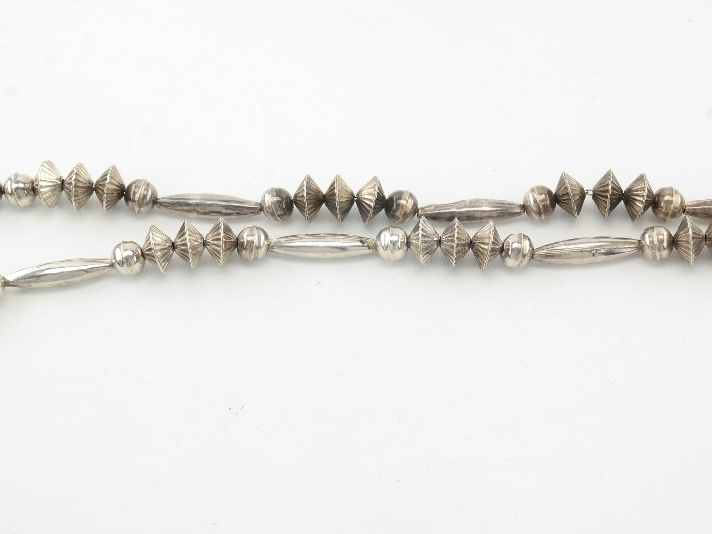 Vintage Native American Sterling Silver Turquoise Cluster Shadowbox Navajo Beads Necklace