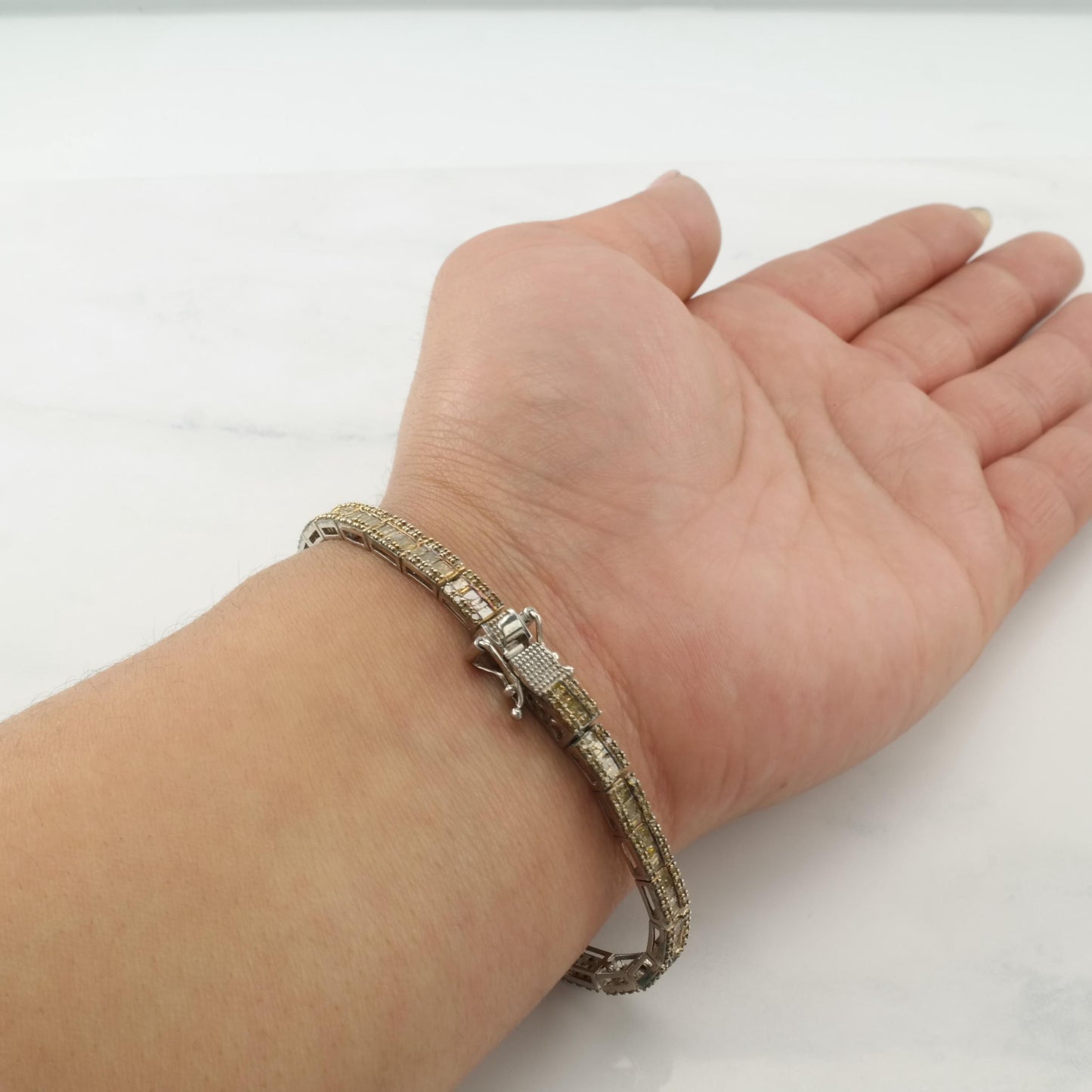 3.5ctw Yellow Brown Diamond Bracelet Sterling Silver Tennis