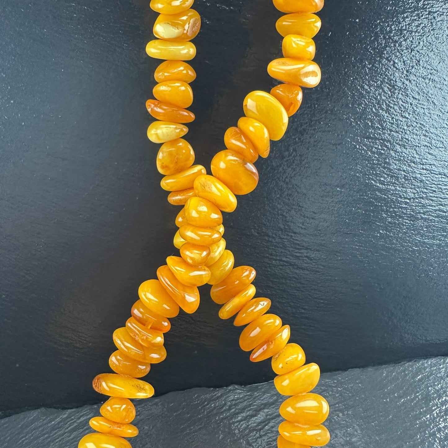 92gm Natural Baltic Amber Bead Necklace Opaque
