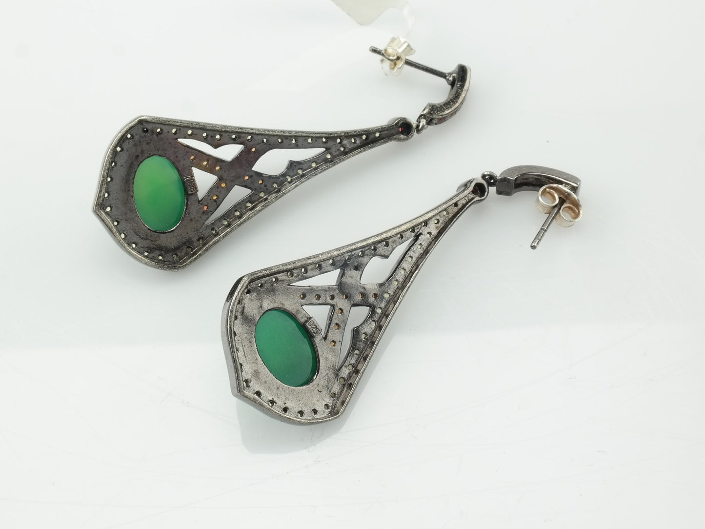 Sterling Silver Green Yellow Orange Red Sapphire Chrysoprase Stud/Dangle Earrings