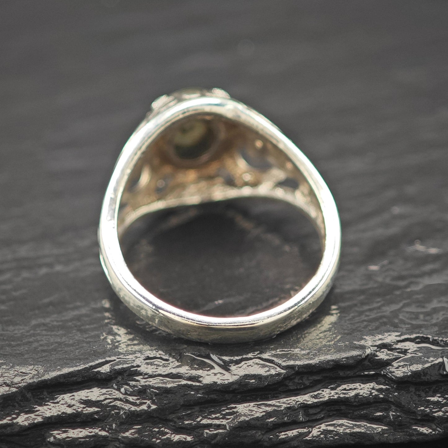 Kabana Filigree, Green Doublet Ring Sterling Silver