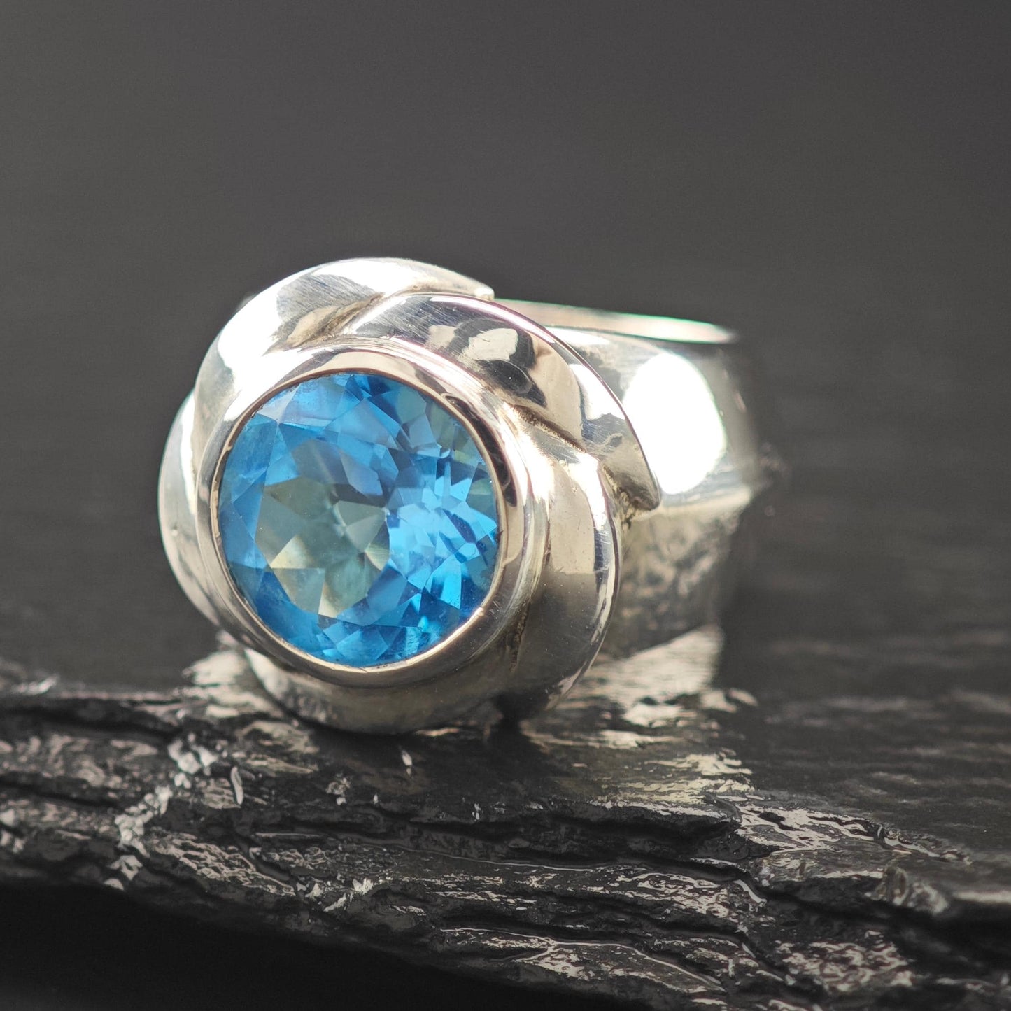 Indonesia Floral Topaz Ring Sterling Silver