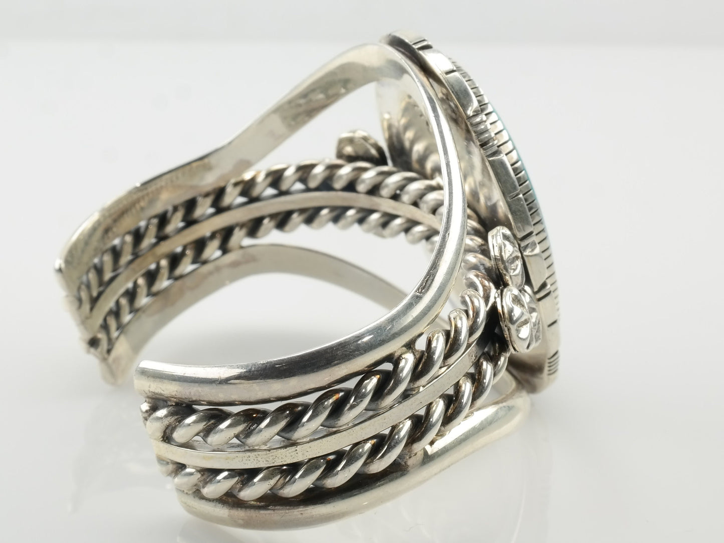 Navajo Billie Wydell Sterling Silver Cuff Bracelet Turquoise