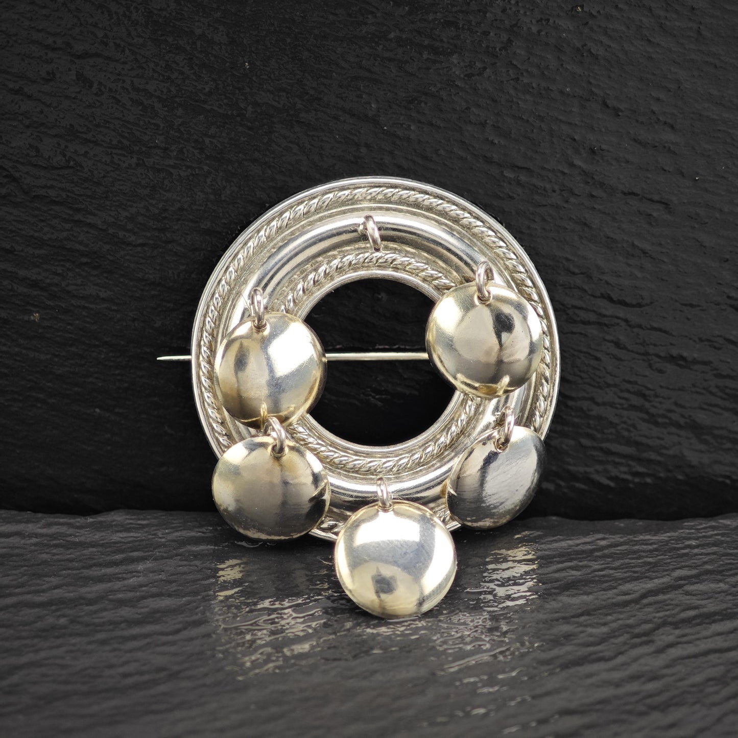 Vintage Scandinavian Abstract Sterling Silver Brooch