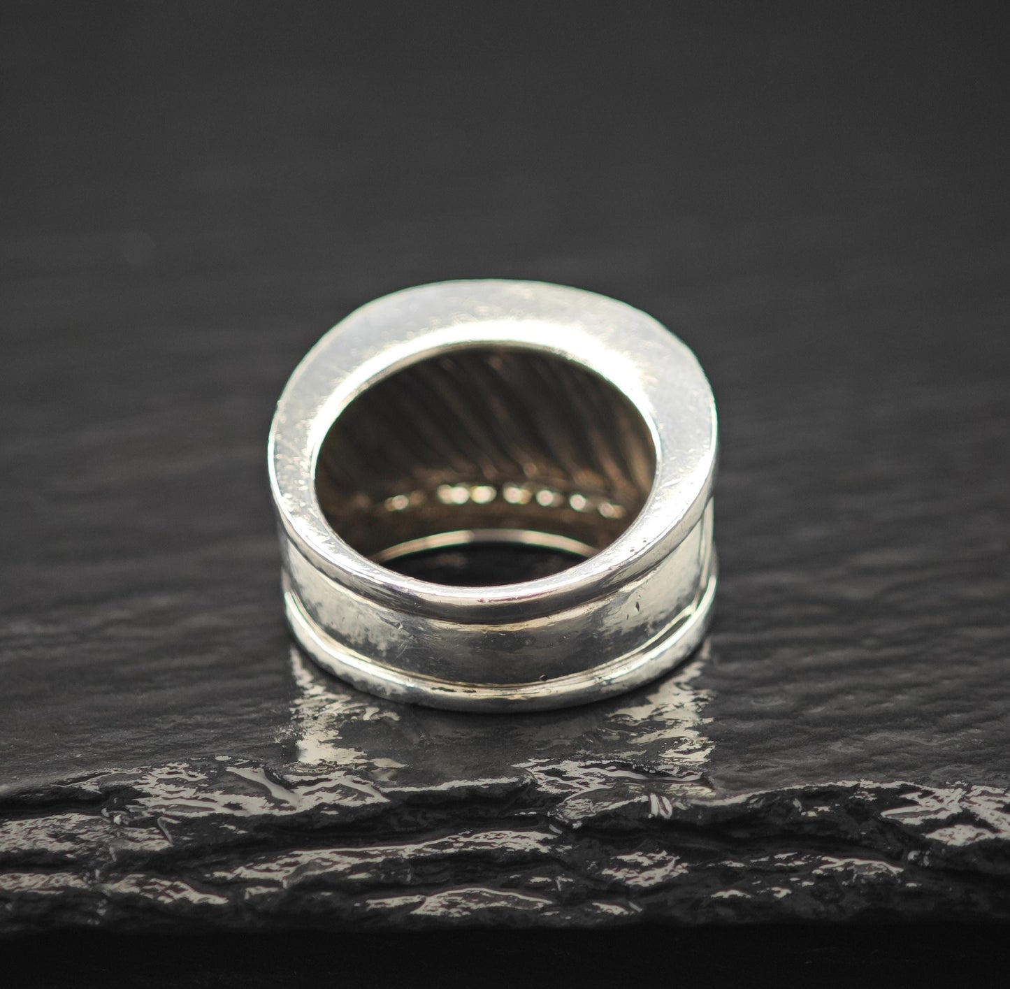 David Yurman Diamond Ring Cigar Band Sterling Silver