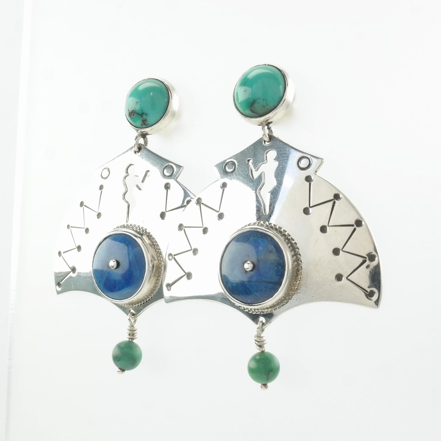 Turquoise Lapis Earrings Stud Dangle