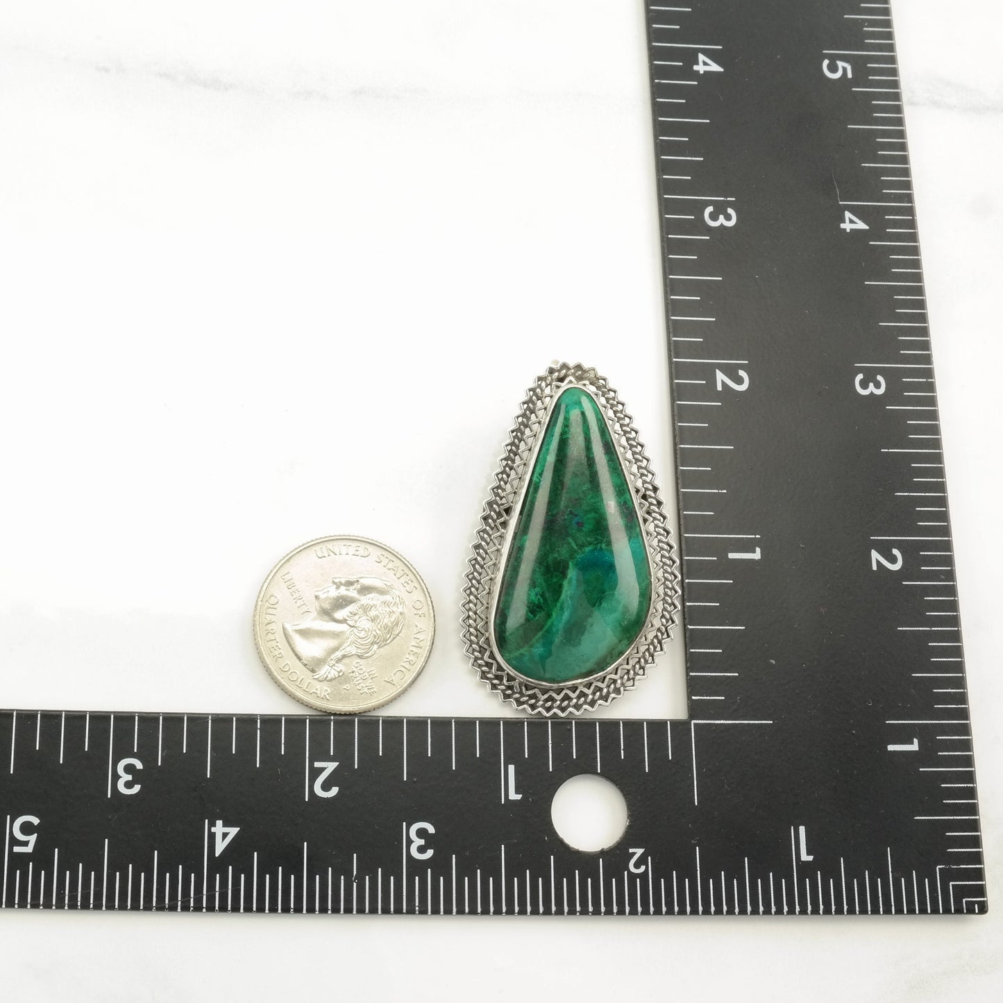 Vintage Israeli Eilat Stone Sterling Silver Pendant