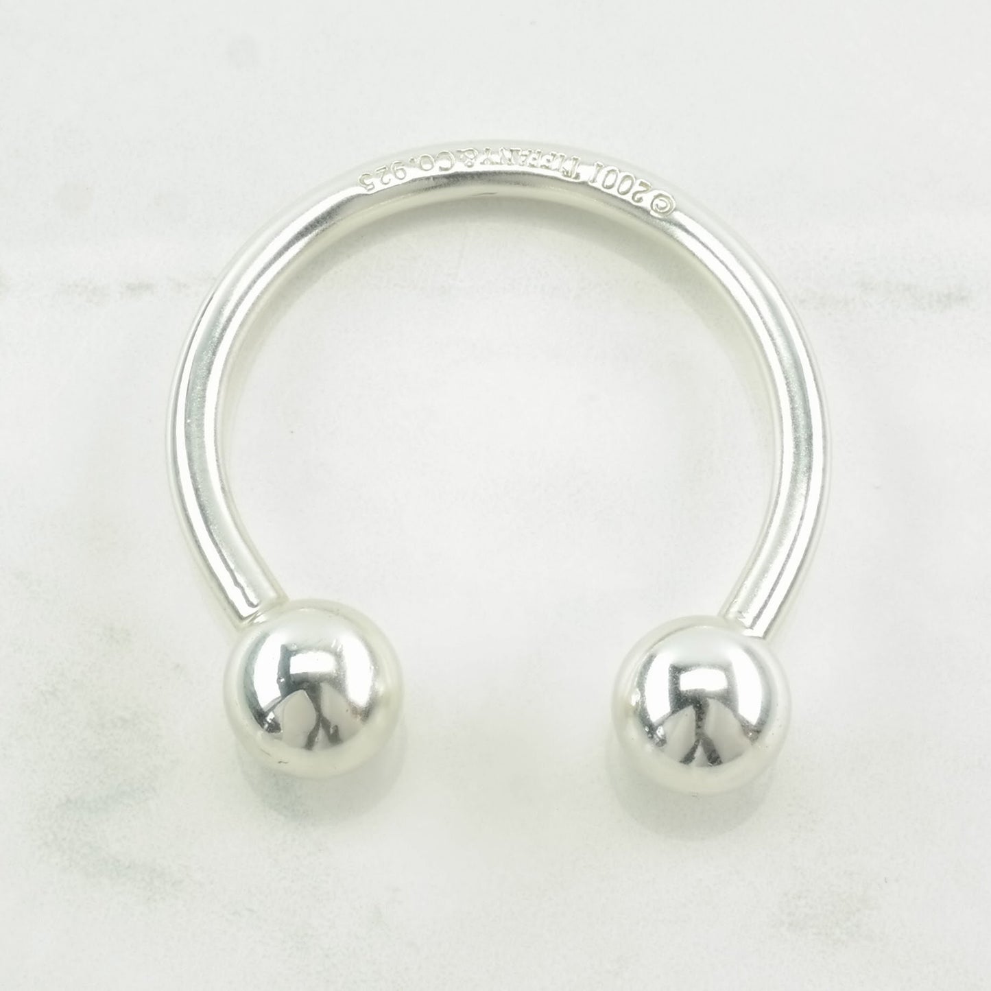 Large Vintage Tiffany Key Chain Sterling Silver Bullring MISC0109