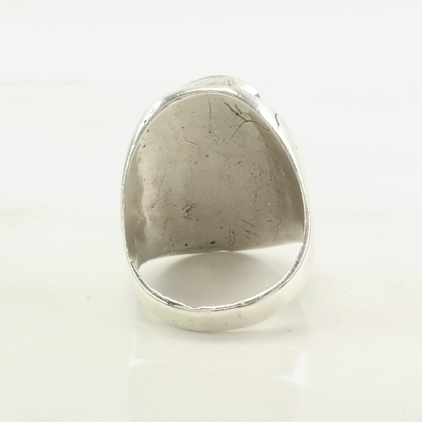 Vintage Southwest Sterling Silver Ring, Turquoise Two Stone Blue Size 10 1/4