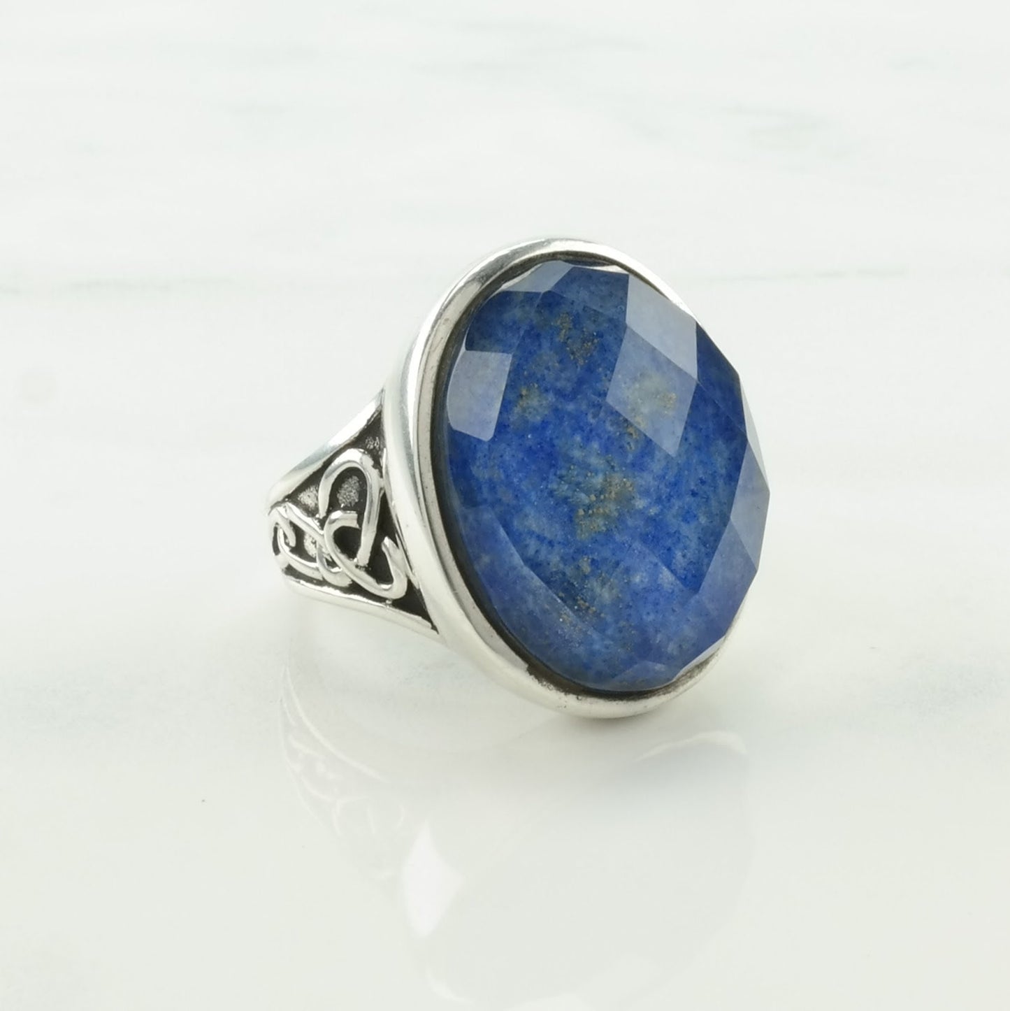 Vintage Whitney Kelly Silver Ring Lapis Lazuli Doublet Sterling Size 7