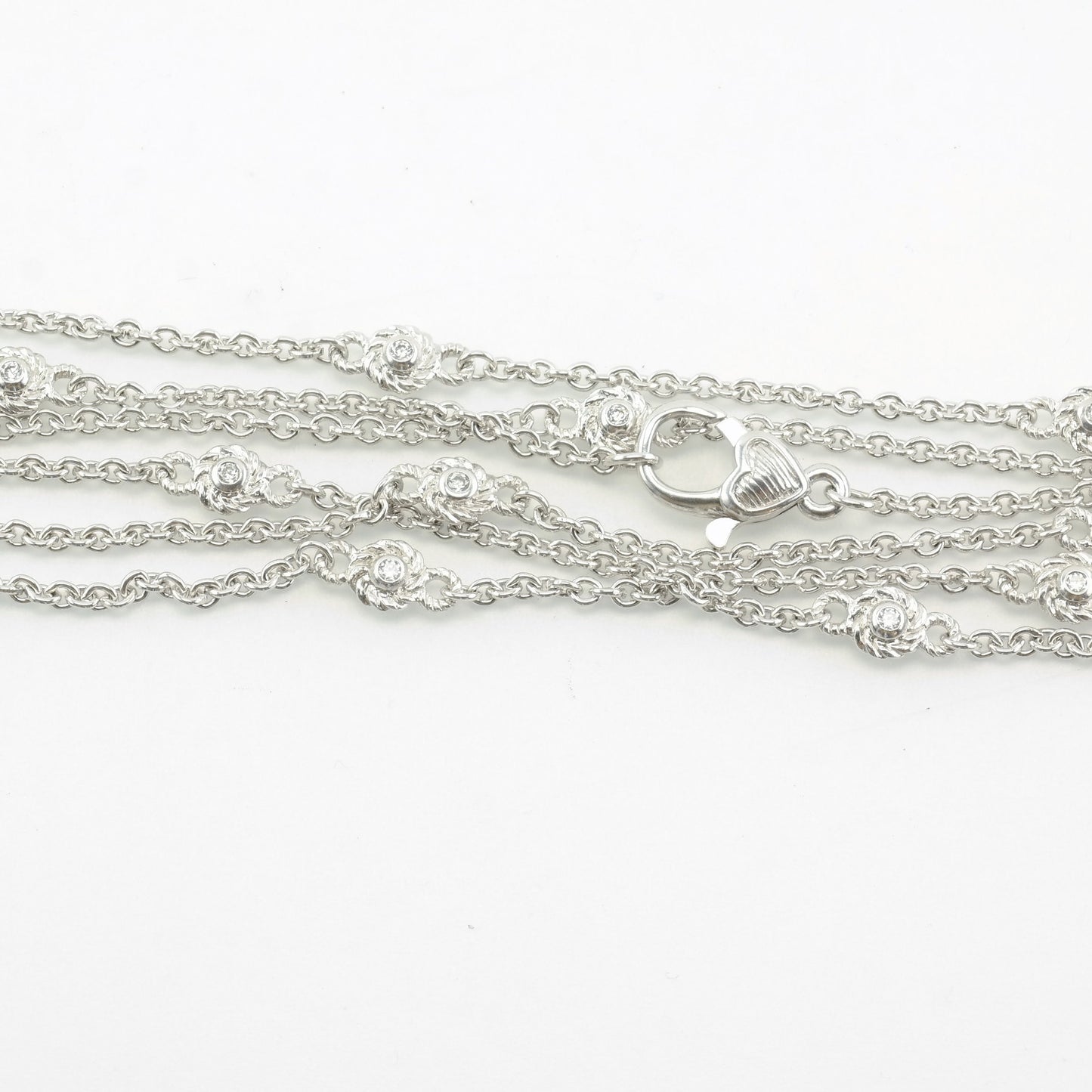 Vintage Judith Ripka Sterling Silver CZ Reversible Necklace