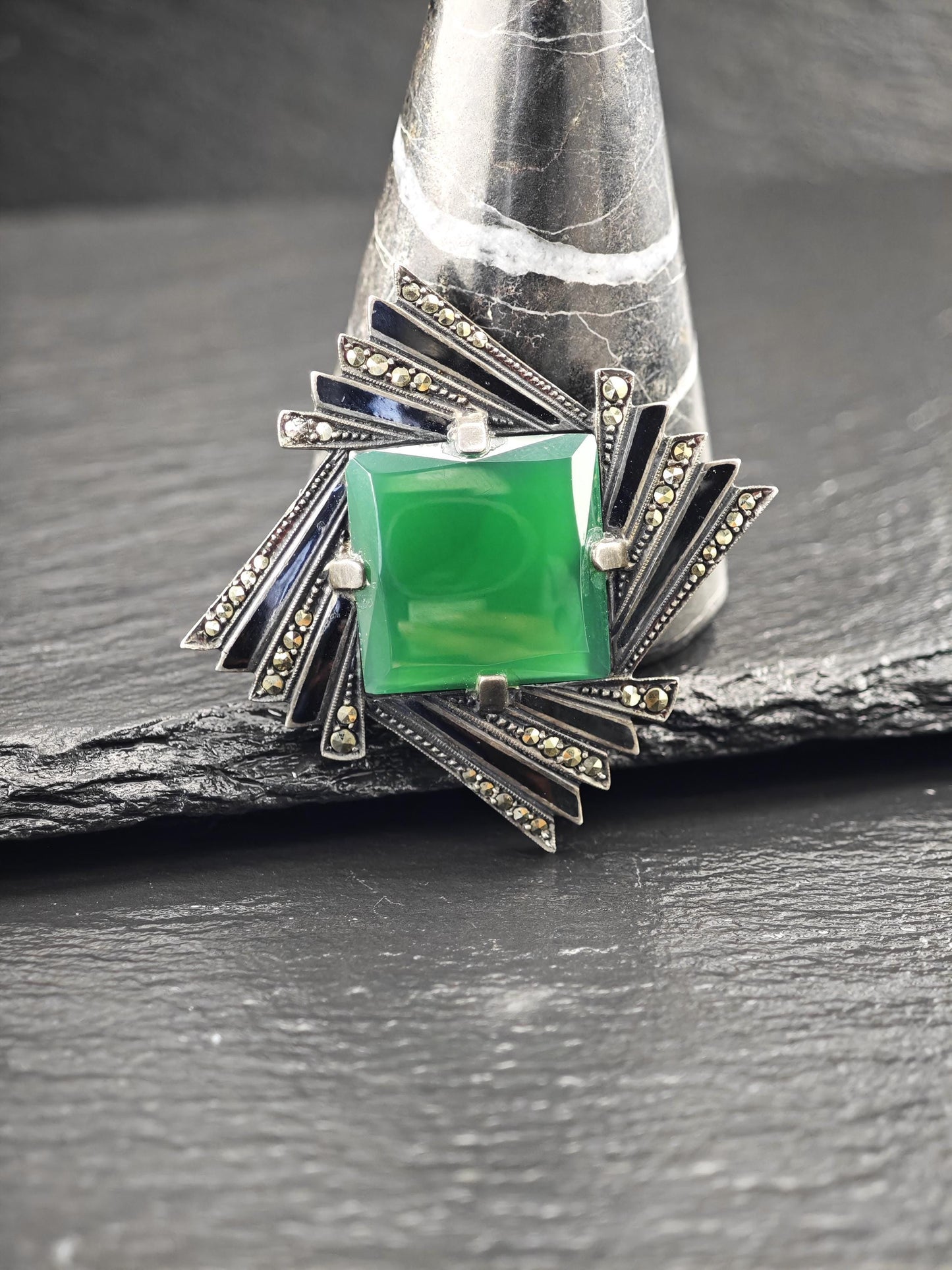 German Art Deco, Abstract Brooch Sterling Silver