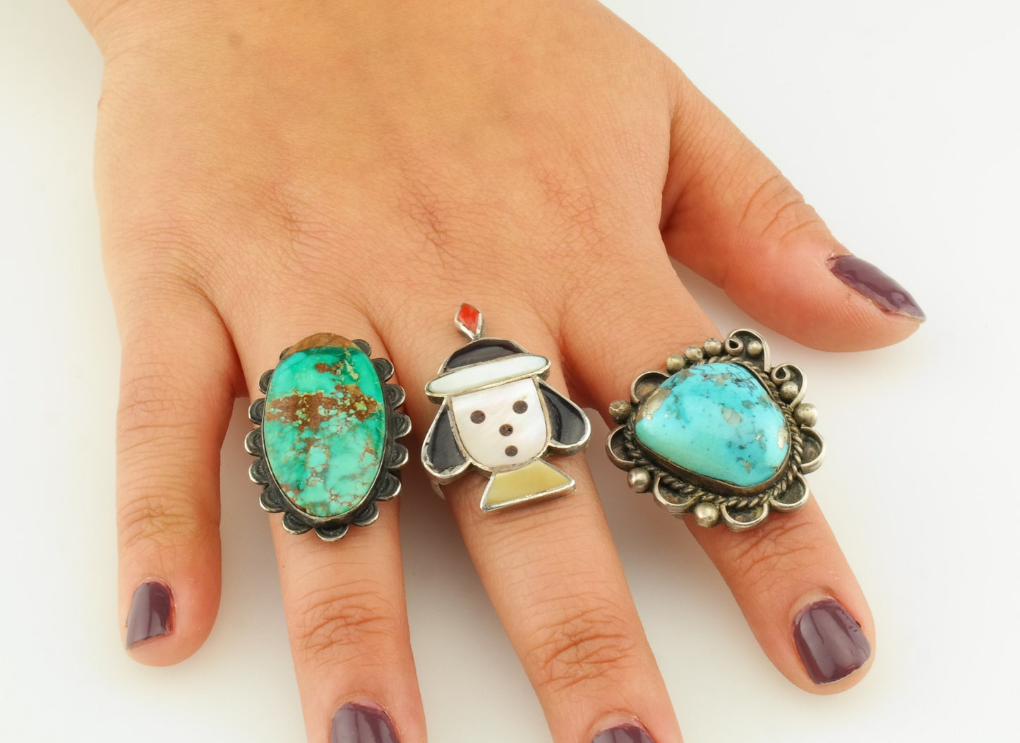 Vintage Native American Silver Ring Turquoise Sterling Blue Size 5.5