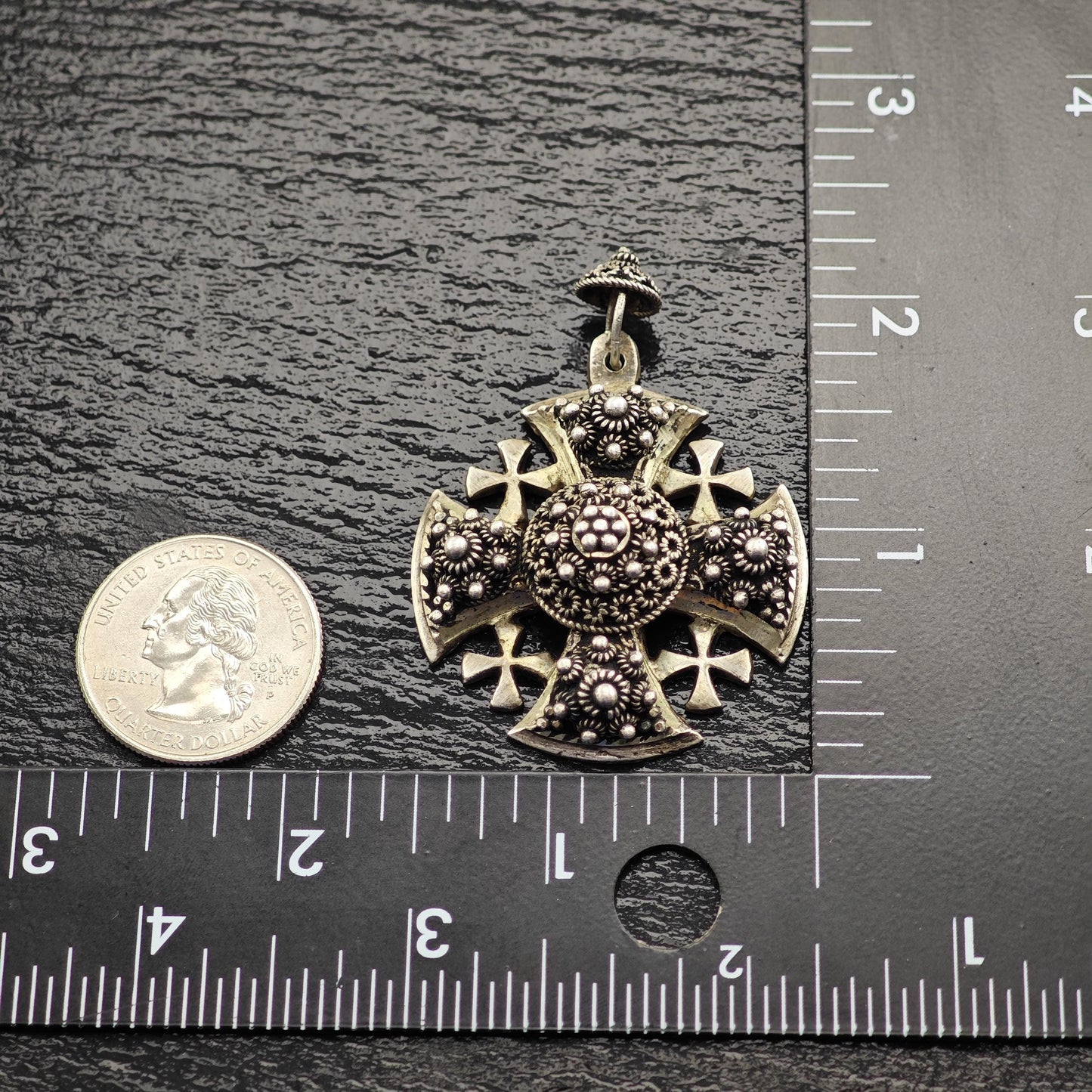 Vintage Jordan Jerusalem, Cross Pendant Sterling Silver
