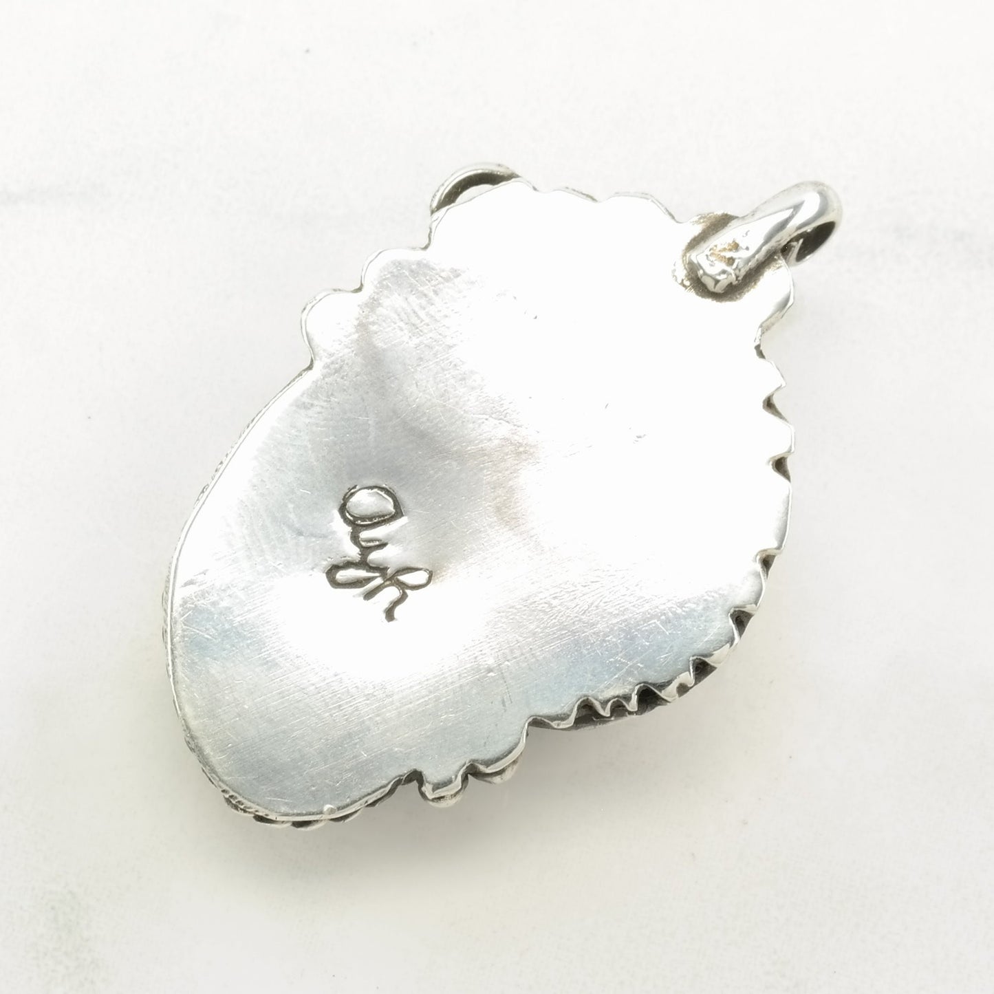 Vintage Native American Turquoise Feather Sterling Silver Pendant