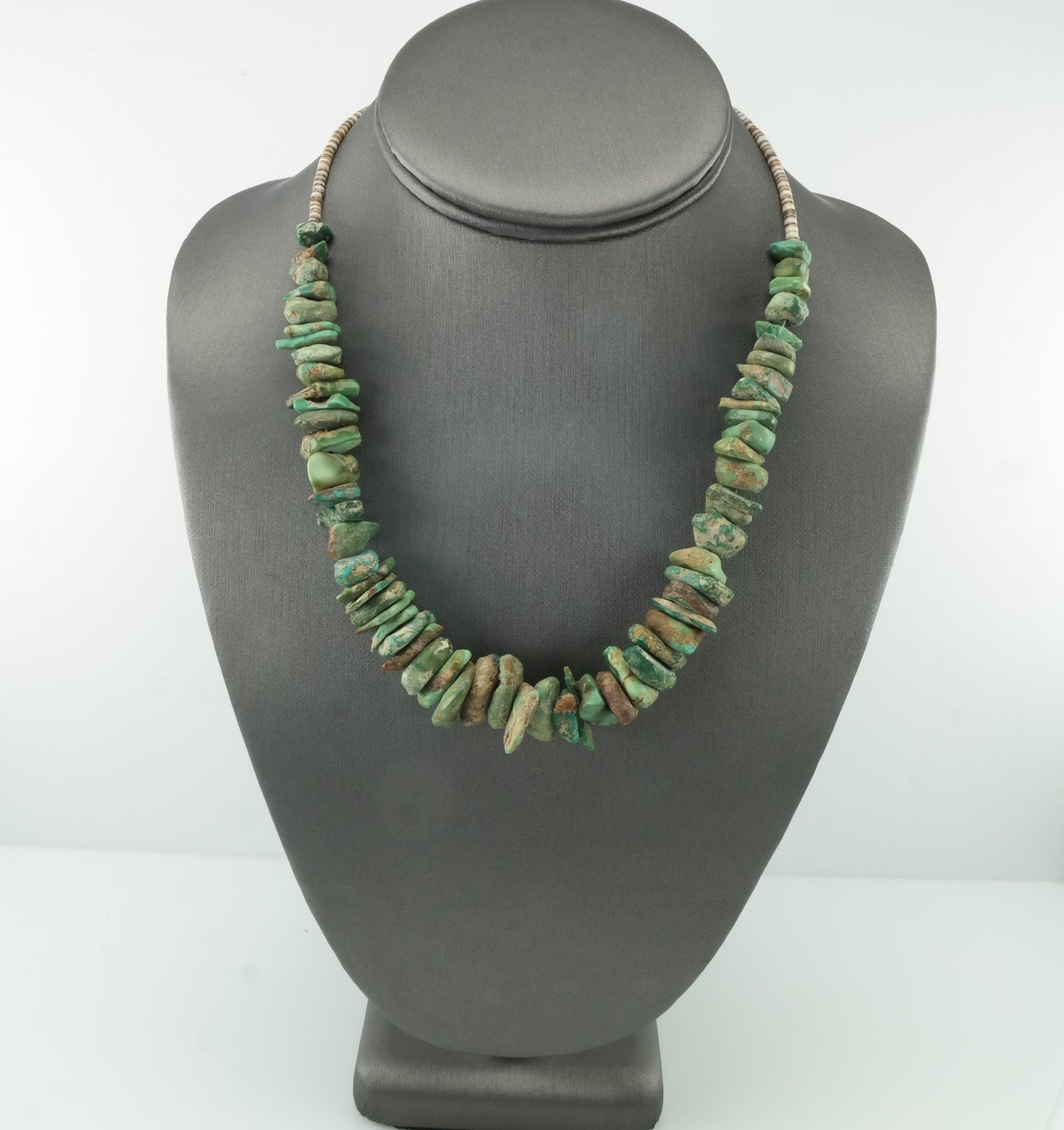 Native American Green Turquoise Heishi Necklace