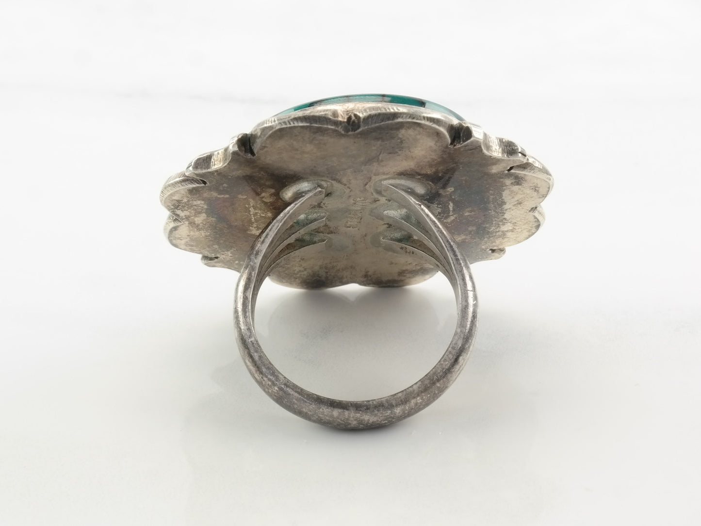 Vintage Native American Sterling Silver & Turquoise Ring | Size 8 | Spiderweb Turquoise | Southwestern Jewelry | Boho Chic | Statement Ring