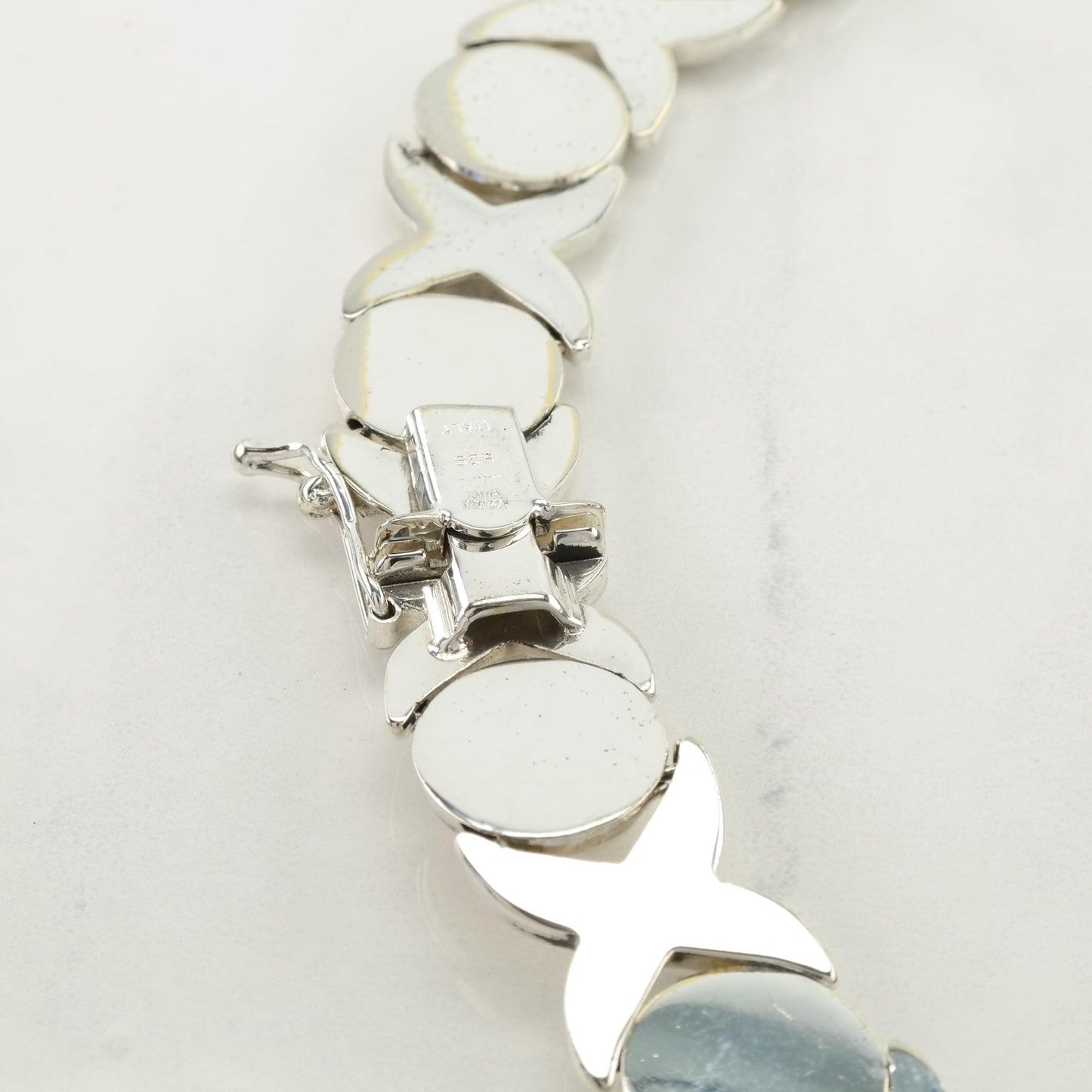 Vintage Italian Sterling Silver & Gold XO Necklace | Choker Necklace