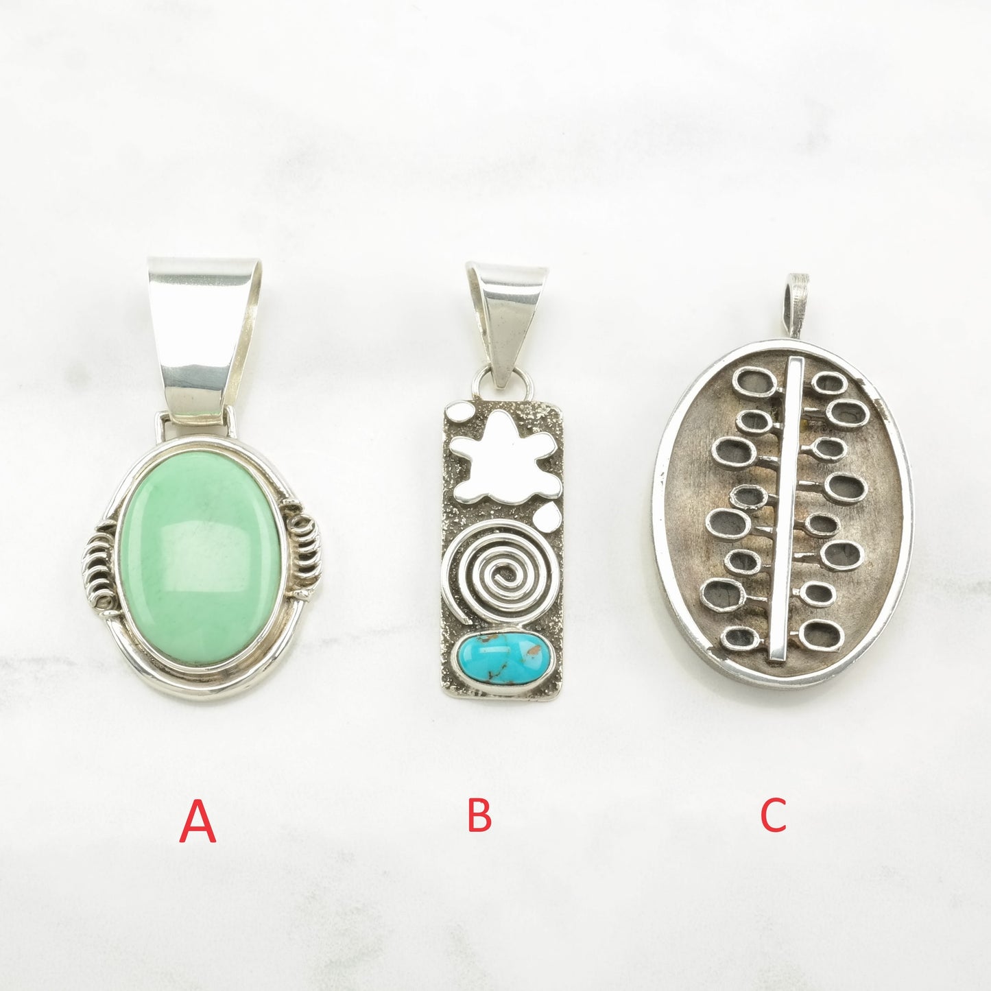 Vintage Southwest Turquoise Sterling Silver Pendant
