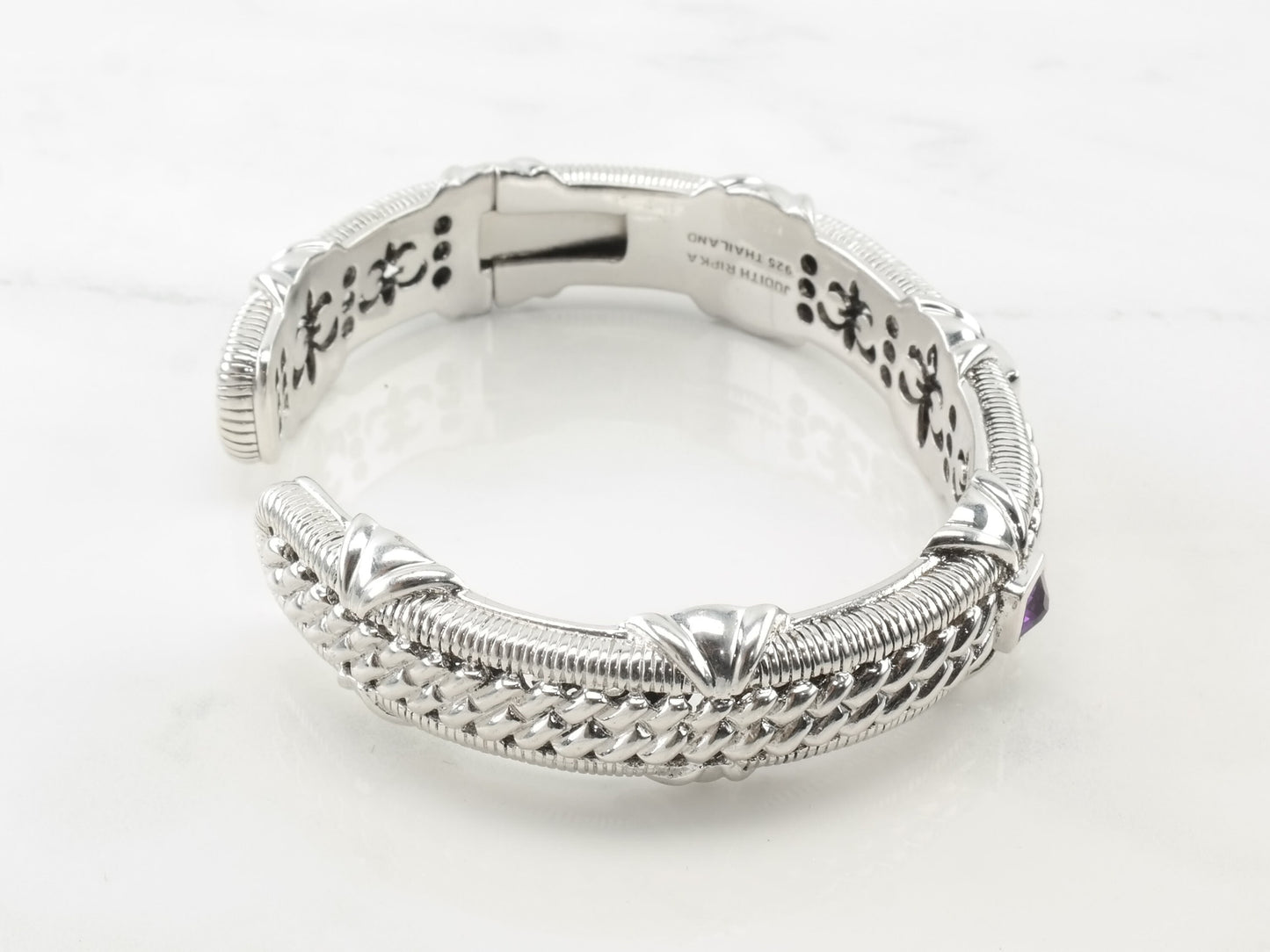 Judith Ripka Sterling Silver Cuff Bracelet Amethyst