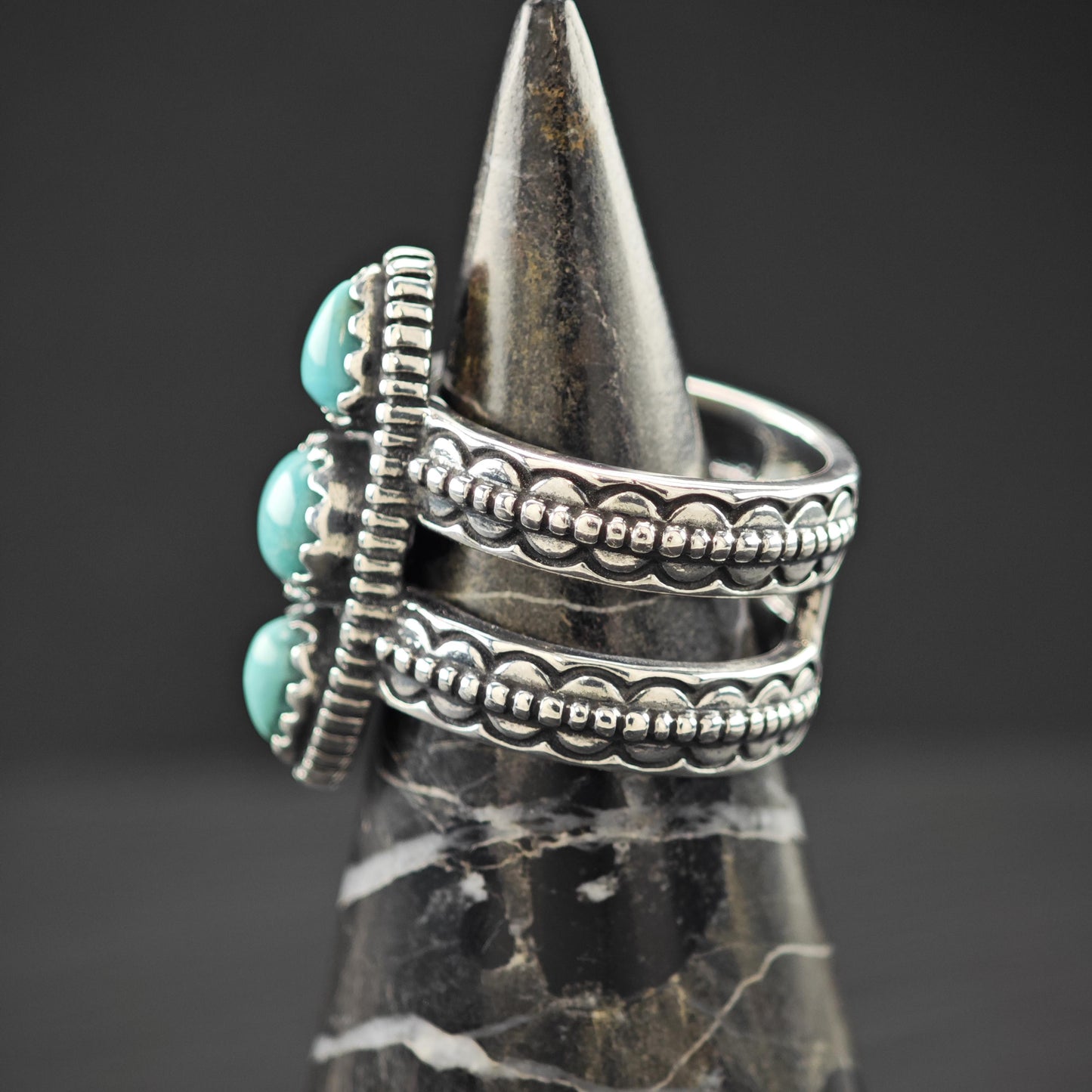 Carolyn Pollack Turquoise Ring Sterling Silver Size 7 1/2