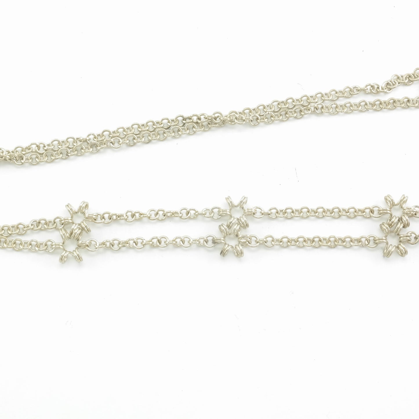 Large Amber Butterscotch Chain Necklace Silverplate