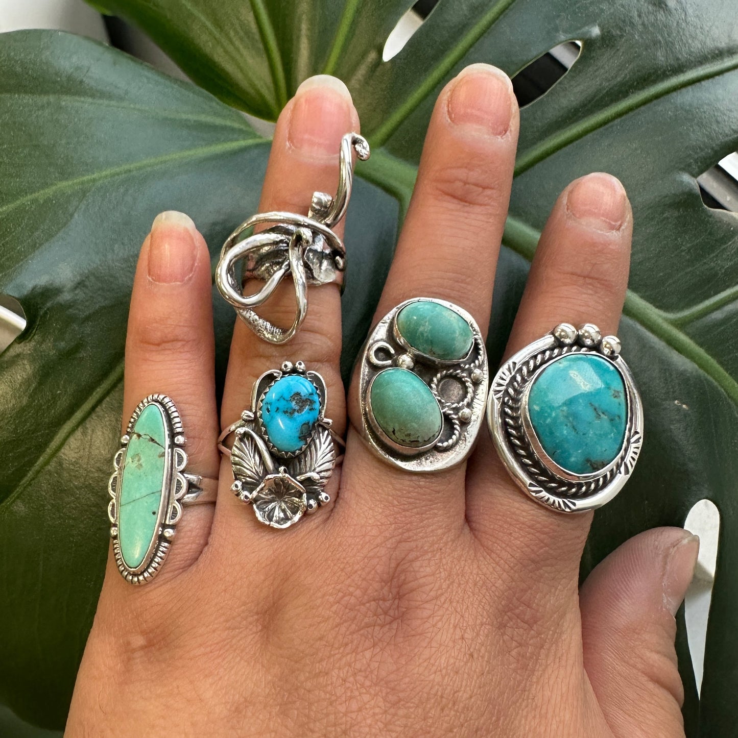 Vintage Modernist Sterling Silver Ring, Abstract Size 4 1/4