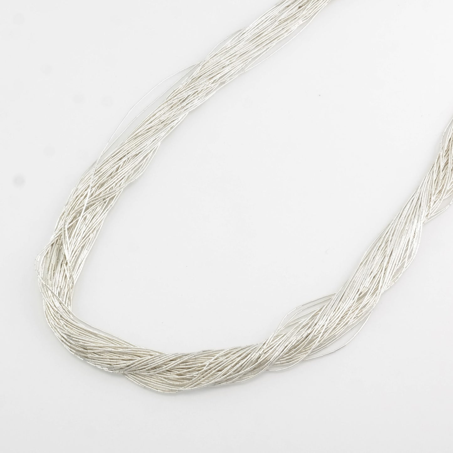 Sw Sterling Silver 50 Strand Liquid Silver Necklace N1931