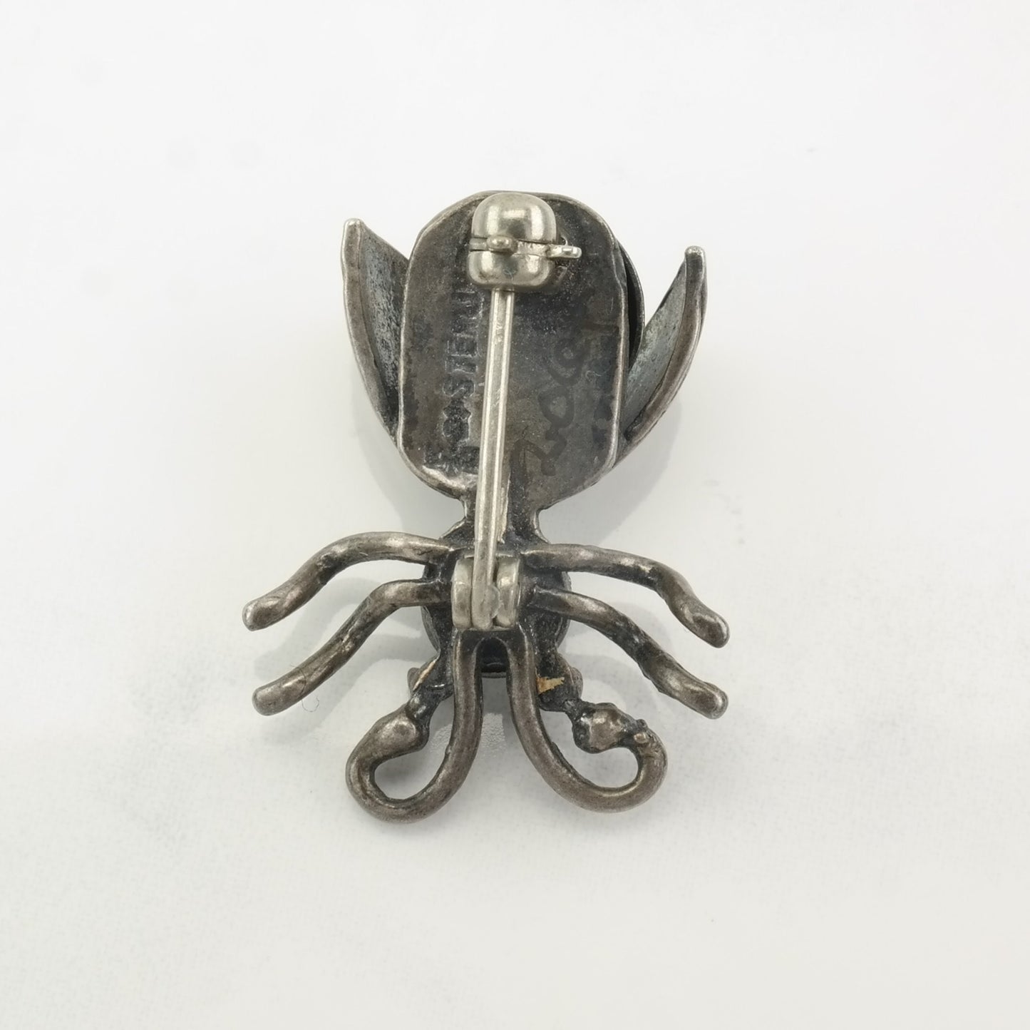 Native American Bug Brooch Blue Turquoise Bee Sterling Silver