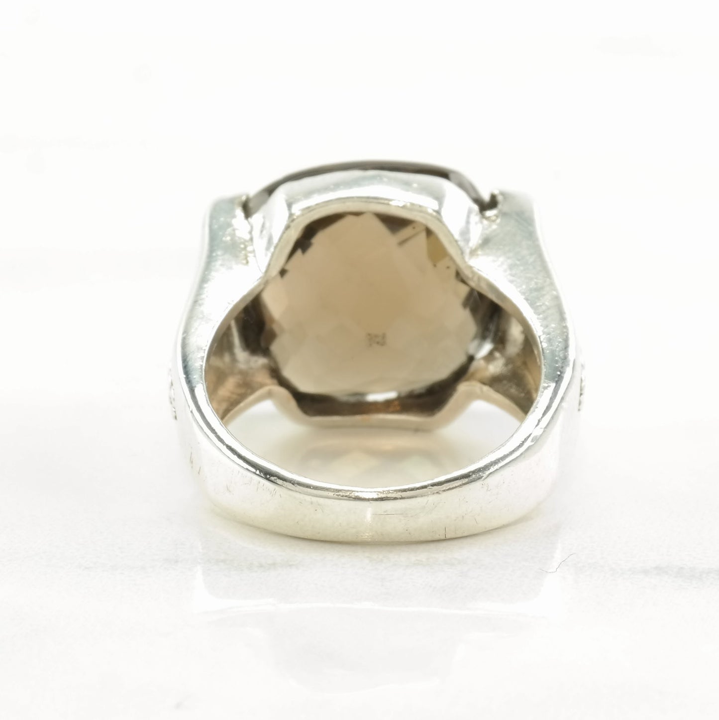 Vintage Sterling Silver Ring Smoky Quartz Size 7 1/2