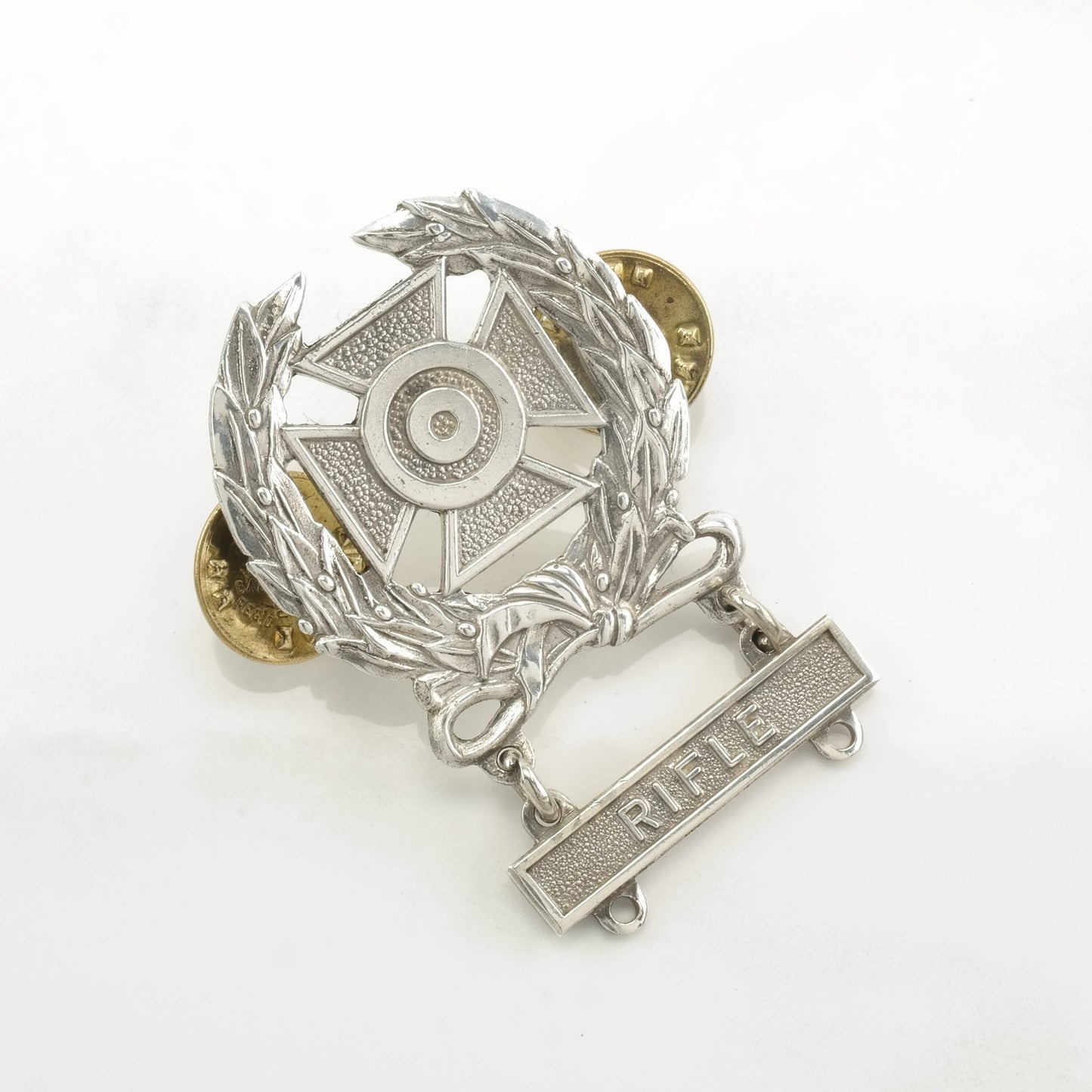 Silver Brooch Rifle US Army Marksman Sterling