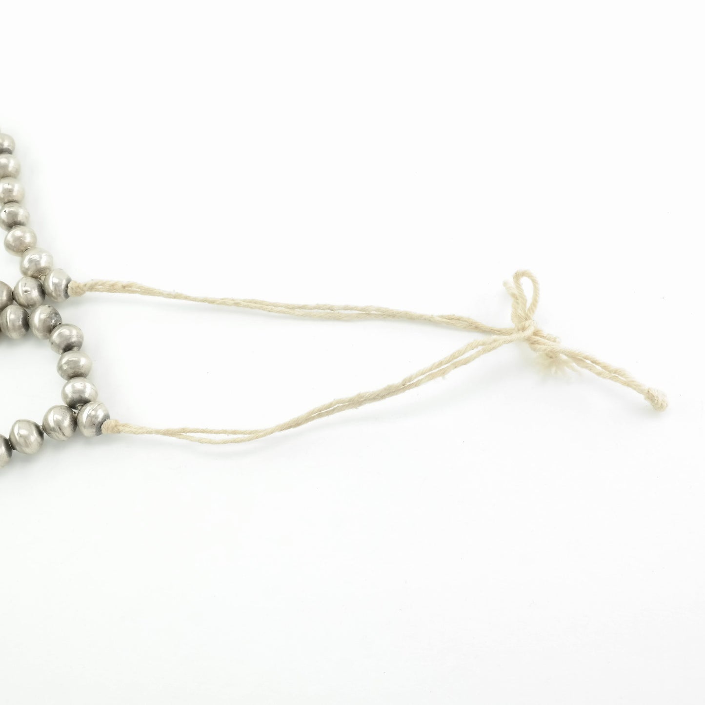 Antique Native American Sterling Silver Blue Turquoise Hand Made Beads Necklace Squash Blossom