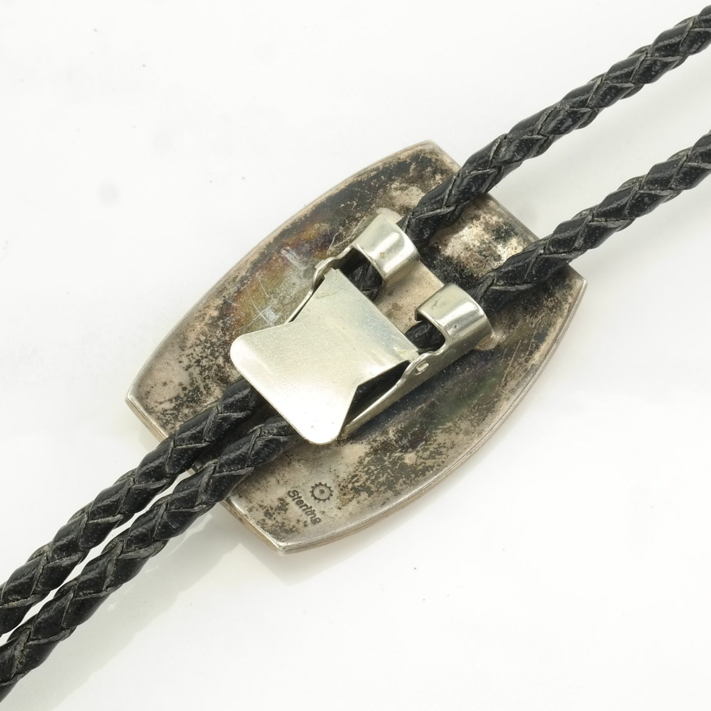 Vintage Hopi, Native American Sterling Silver Overlay Bear Claw Necklace