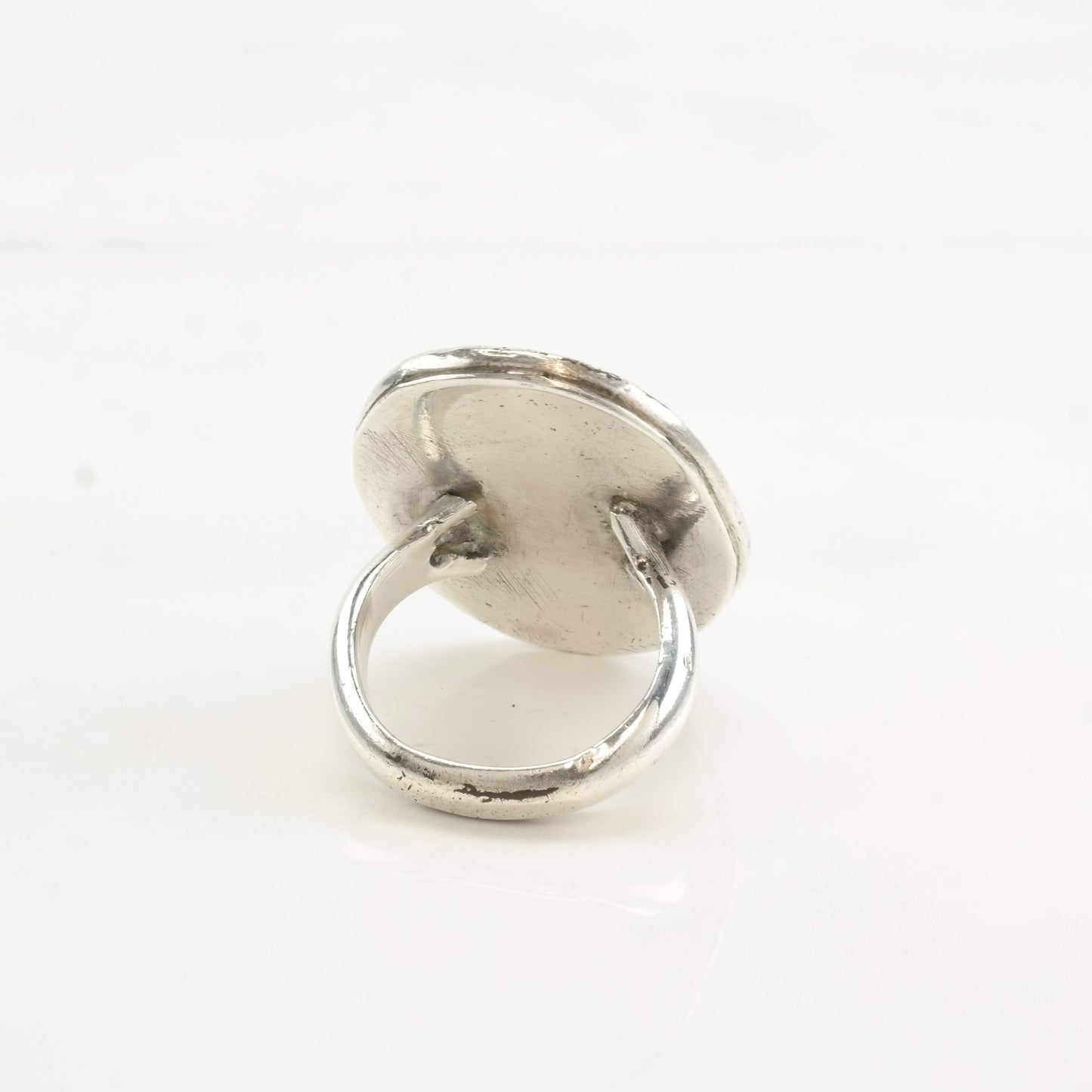 Vintage Southwest Silver Ring Turquoise Oval Sterling Size 6