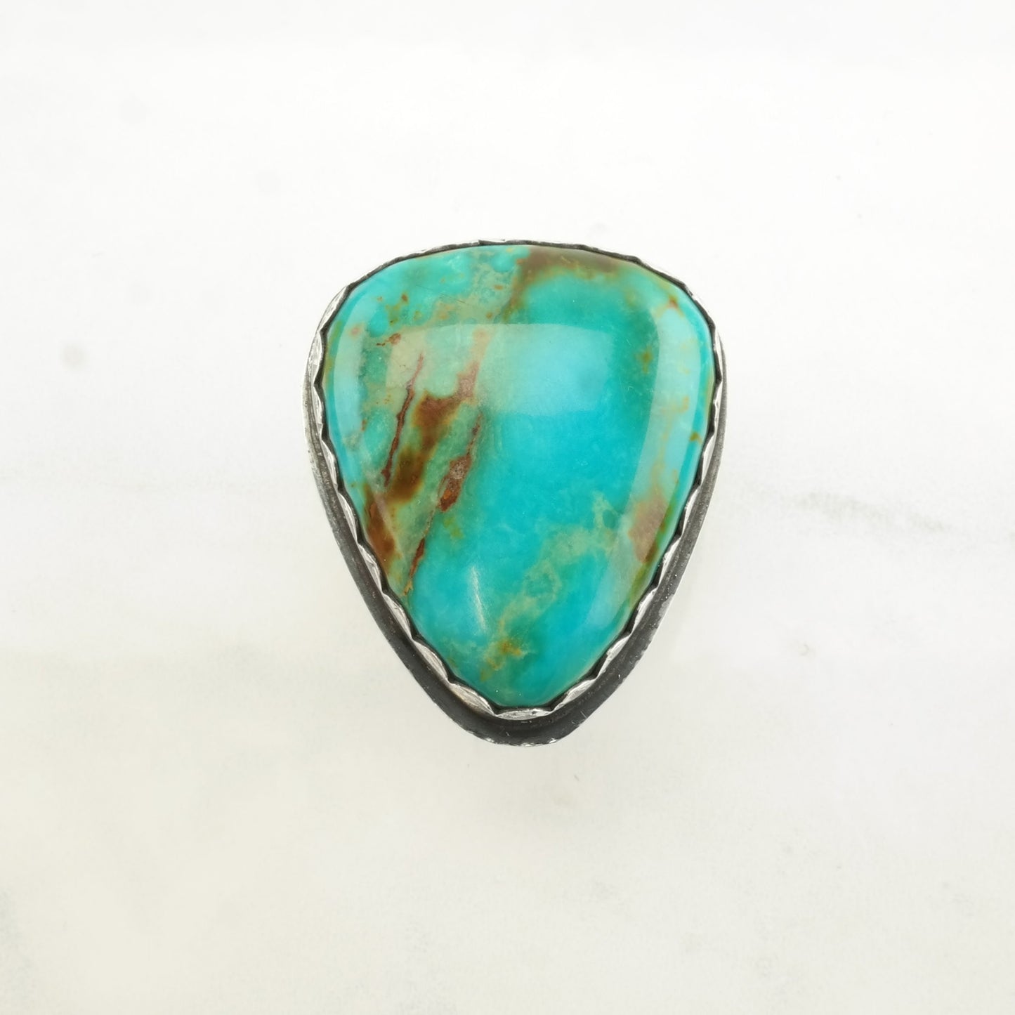 Vintage Southwest Silver Ring Turquoise Large Sterling Blue Size 5 1/2