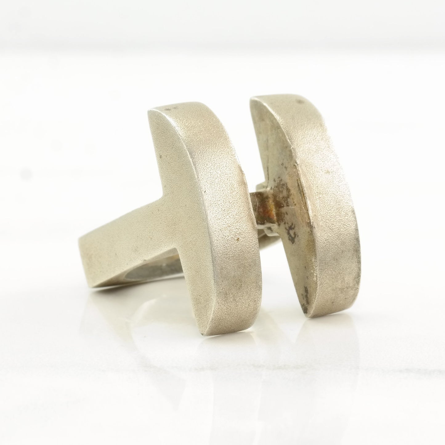 Vintage Sterling Silver Ring Abstract H Size 5 - 5 1/2
