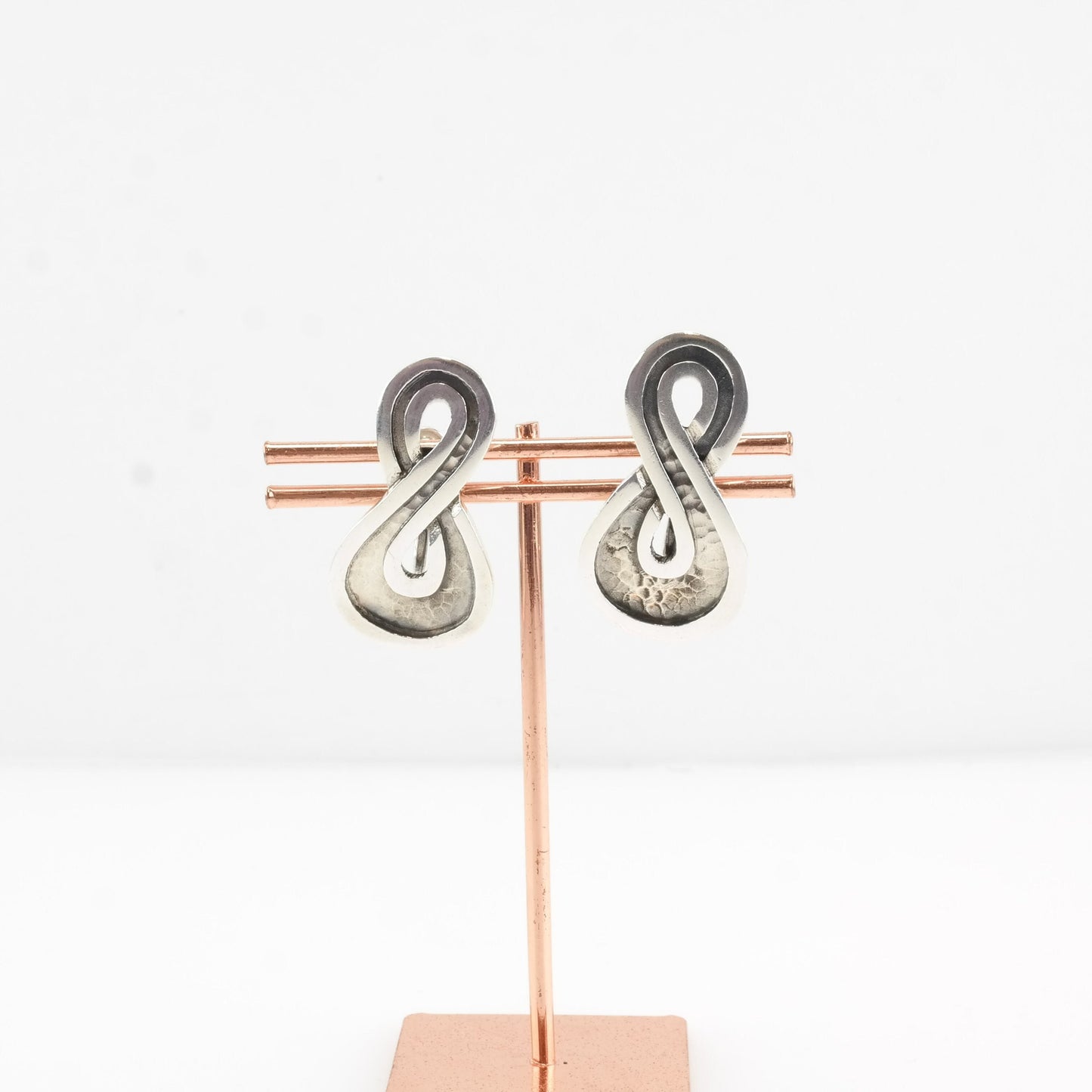 Margot de Taxco Infinity Earrings Screw back Sterling Silver